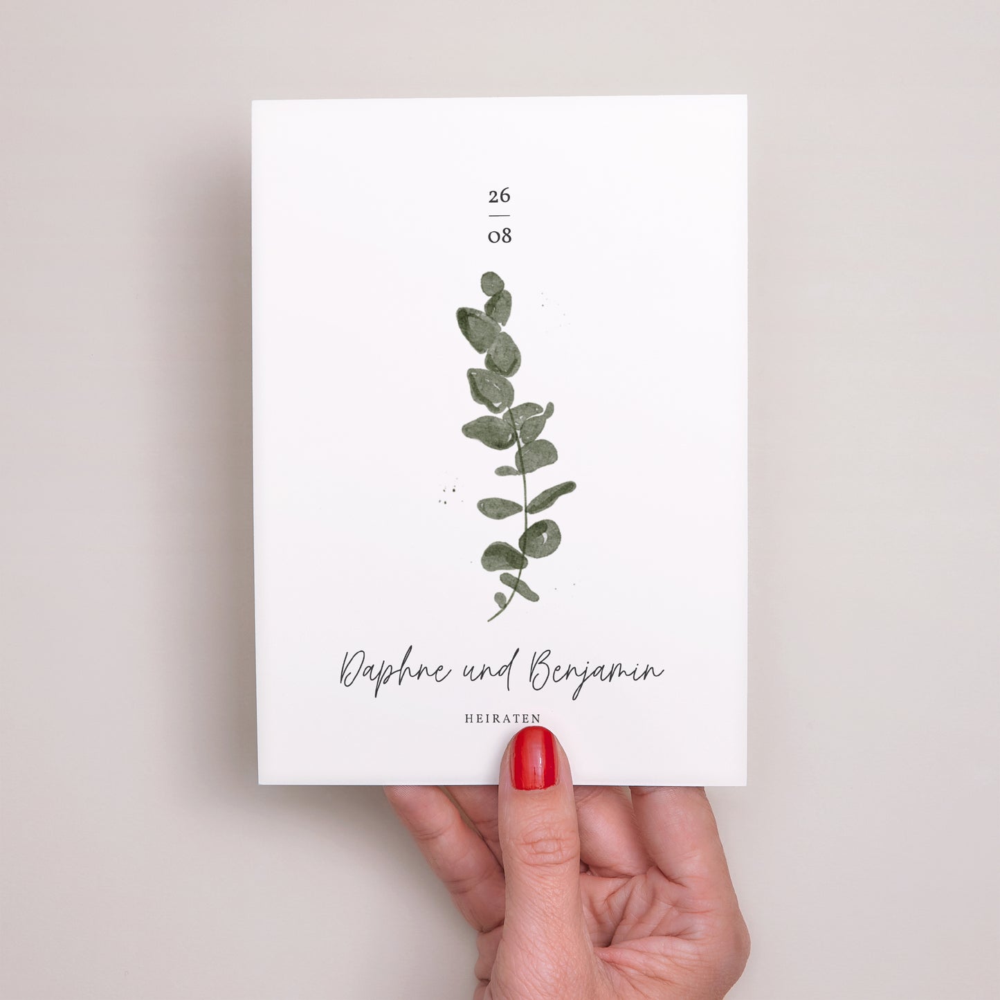 Hochzeitseinladung Eukalyptus Aquarell foto N° 2
