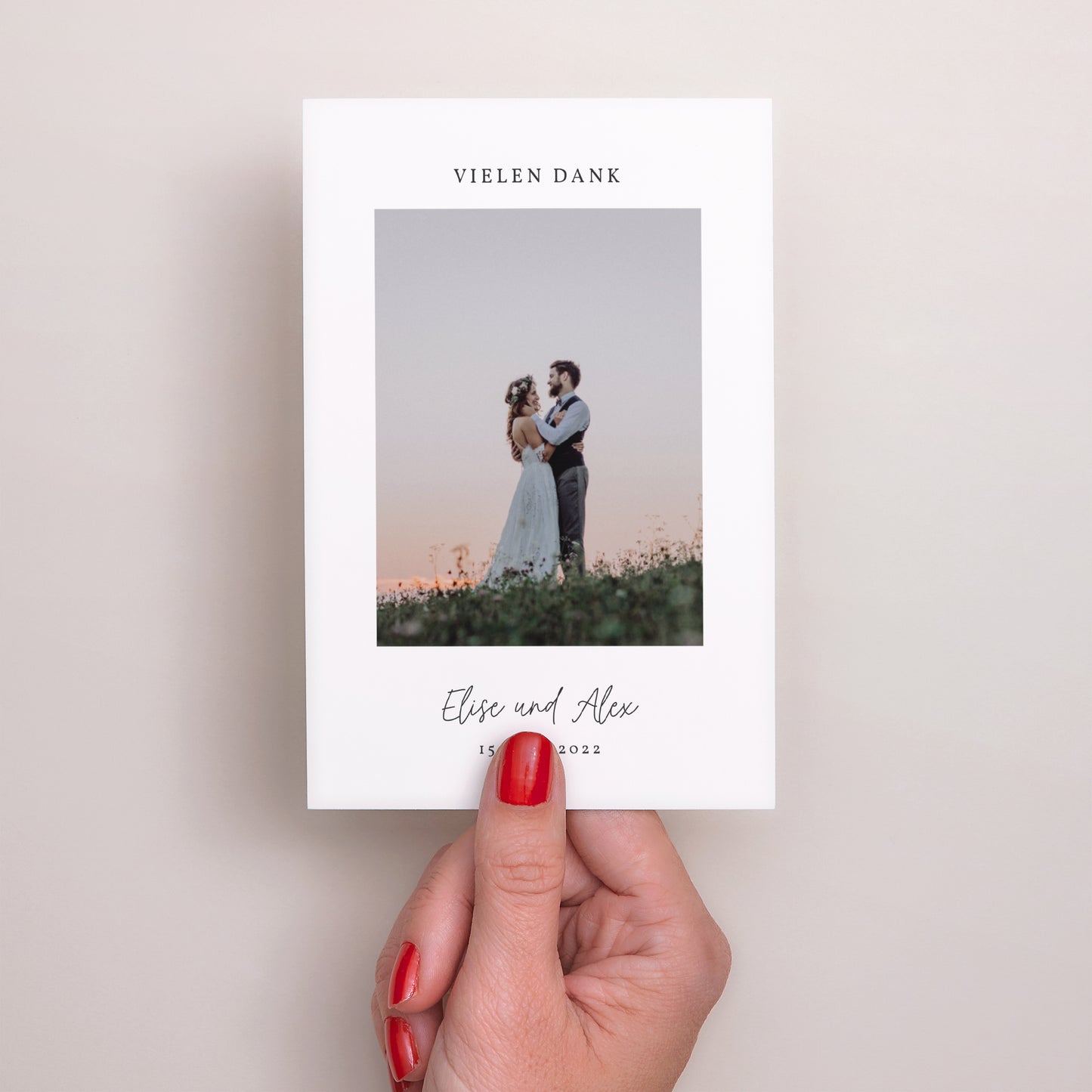 Dankeskarte Hochzeit PortraitPorträt Wasserfarn foto N° 2