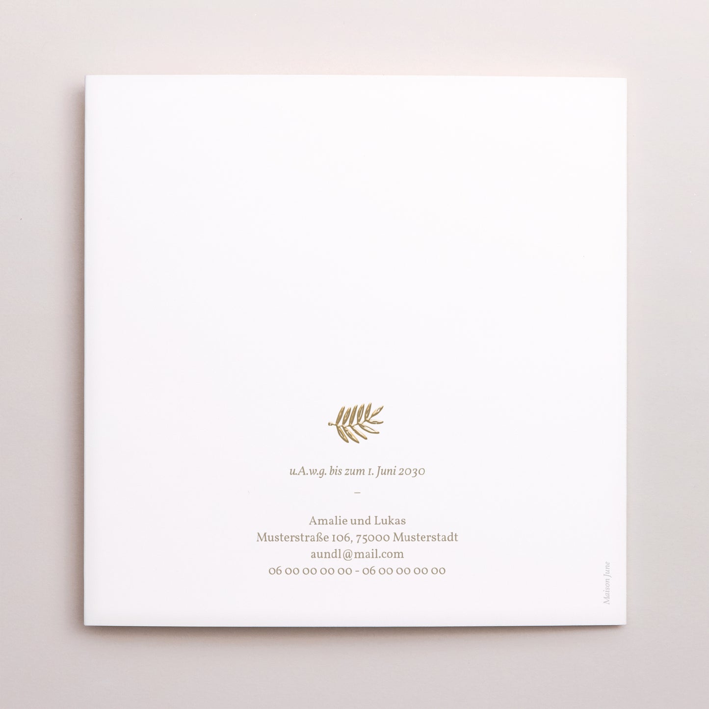 Hochzeitseinladung Doppelflügiges Quadrat Goldene Krone foto N° 3