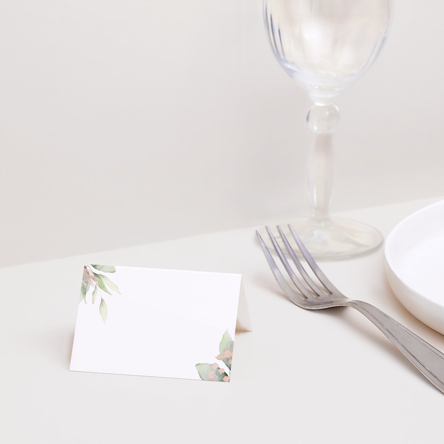 Tischkarten Hochzeit Quer Floral pastell foto N° 2