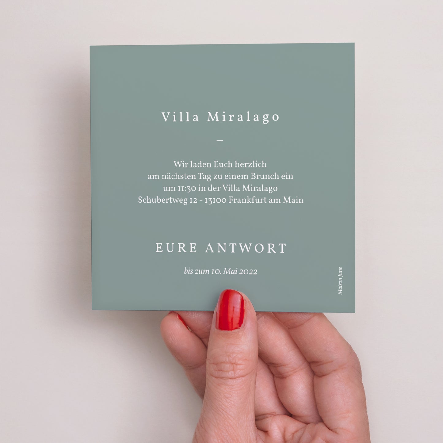 Einladungskarte Hochzeit Quadrat Floral pastell foto N° 3