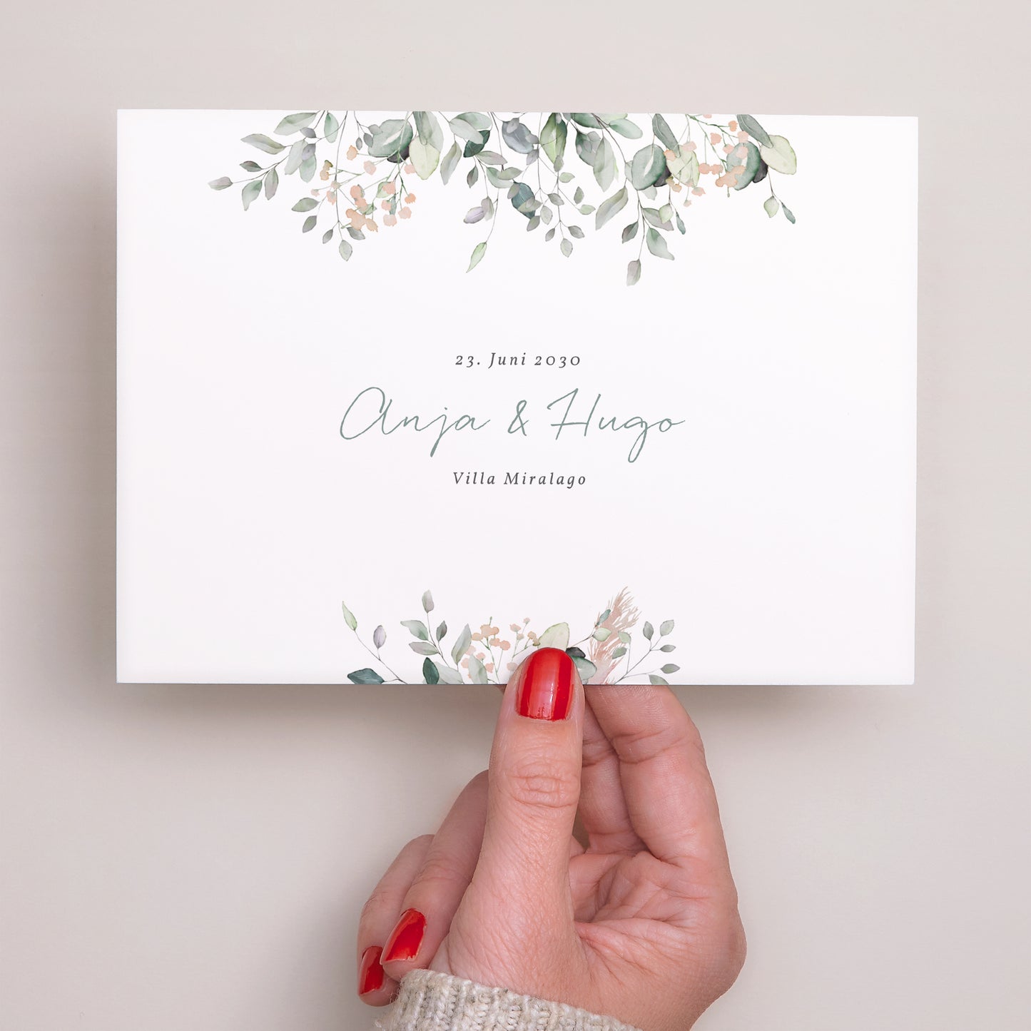 Hochzeitseinladung Landschaft Floral pastell foto N° 3