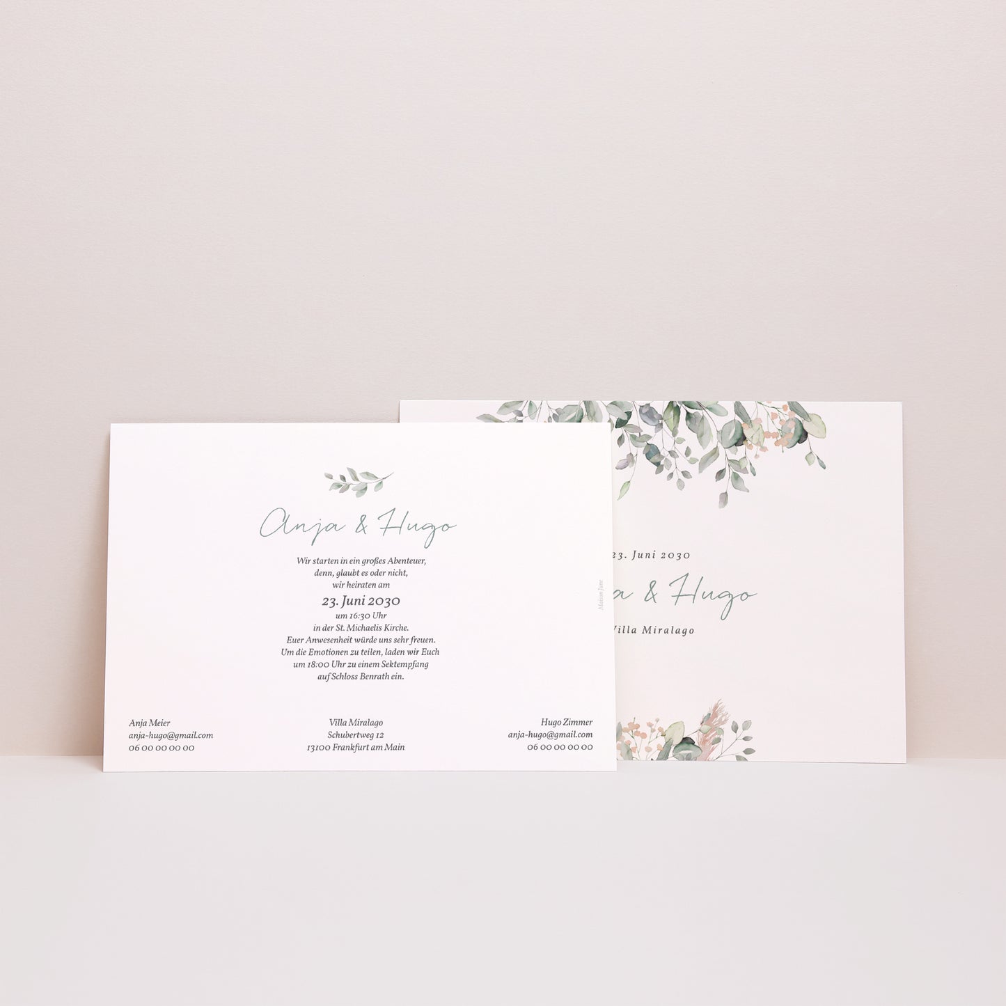 Hochzeitseinladung Landschaft Floral pastell foto N° 3