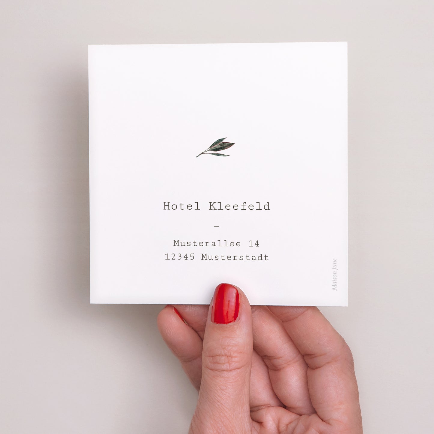 Einladungskarte Hochzeit Quadrat Arche Blumen Töne Rot Orange foto N° 3