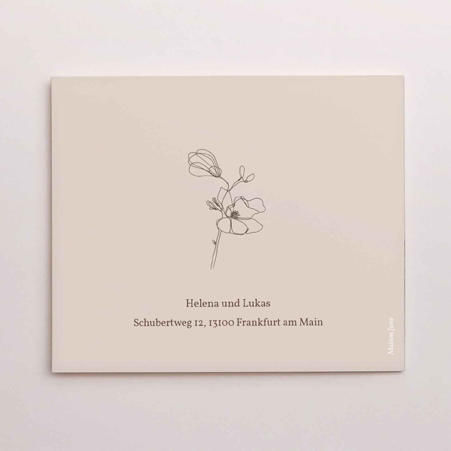 Dankeskarte Hochzeit Asymmetrische Zweiflügeltür Blumen-Silhouette III - Kirschbaum foto N° 3