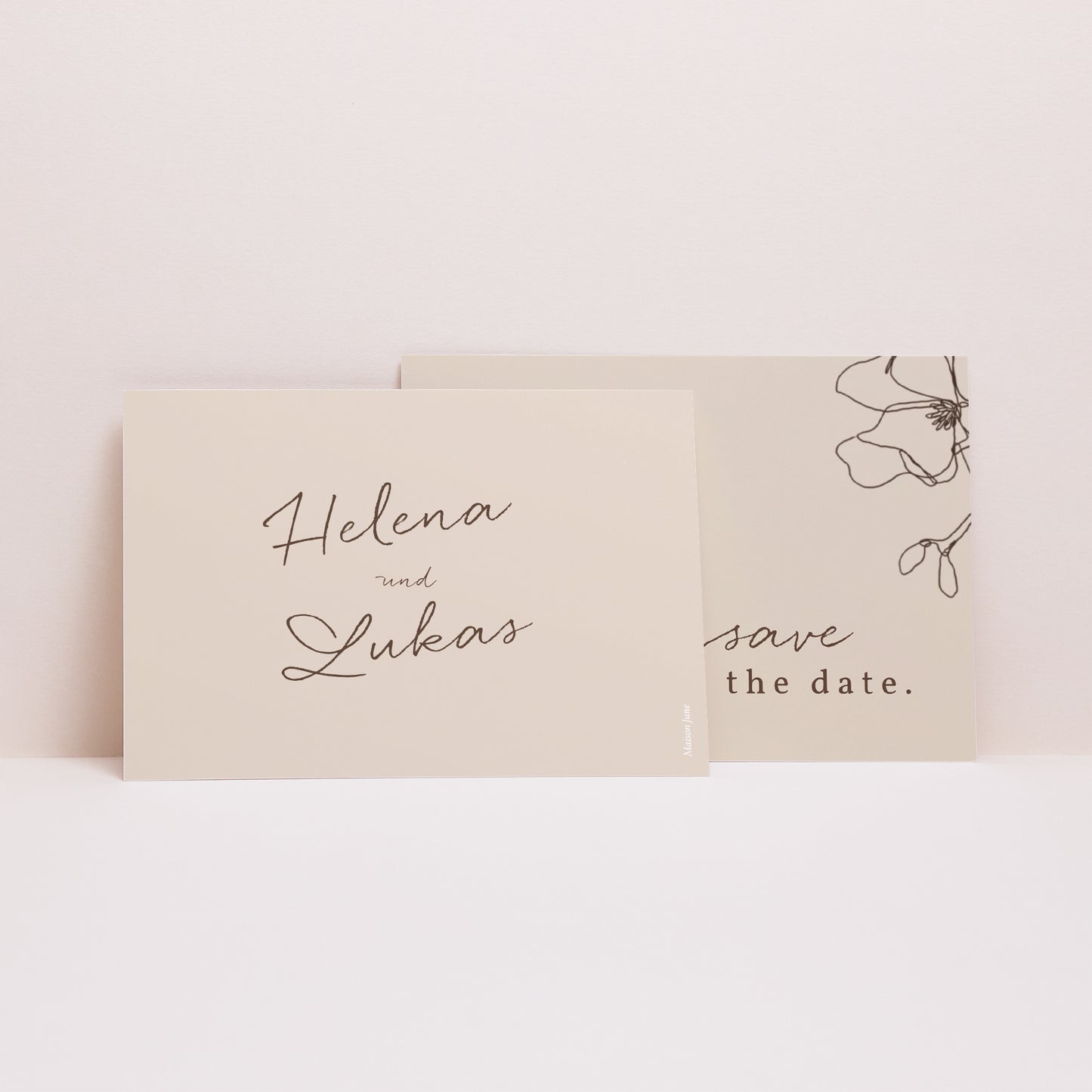 Save the date Karte Hochzeit Landschaft Blumen-Silhouette III - Kirschbaum foto N° 2