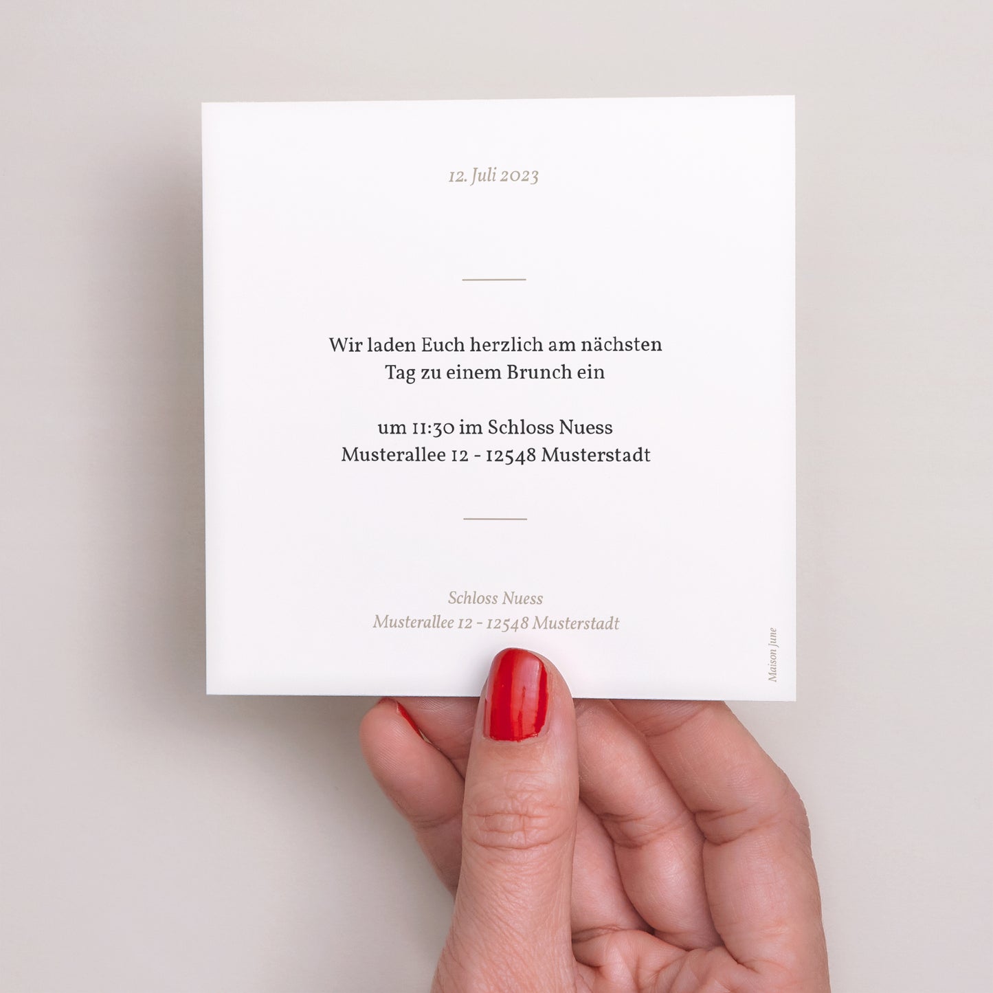 Einladungskarte Hochzeit Quadrat Sommersonnenwende-Kranz foto N° 3