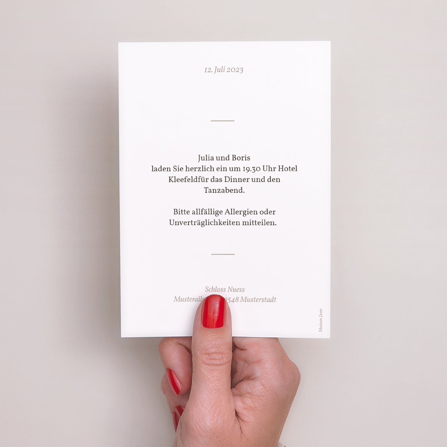 Einladungskarte Hochzeit Porträt Sommersonnenwende-Kranz foto N° 3