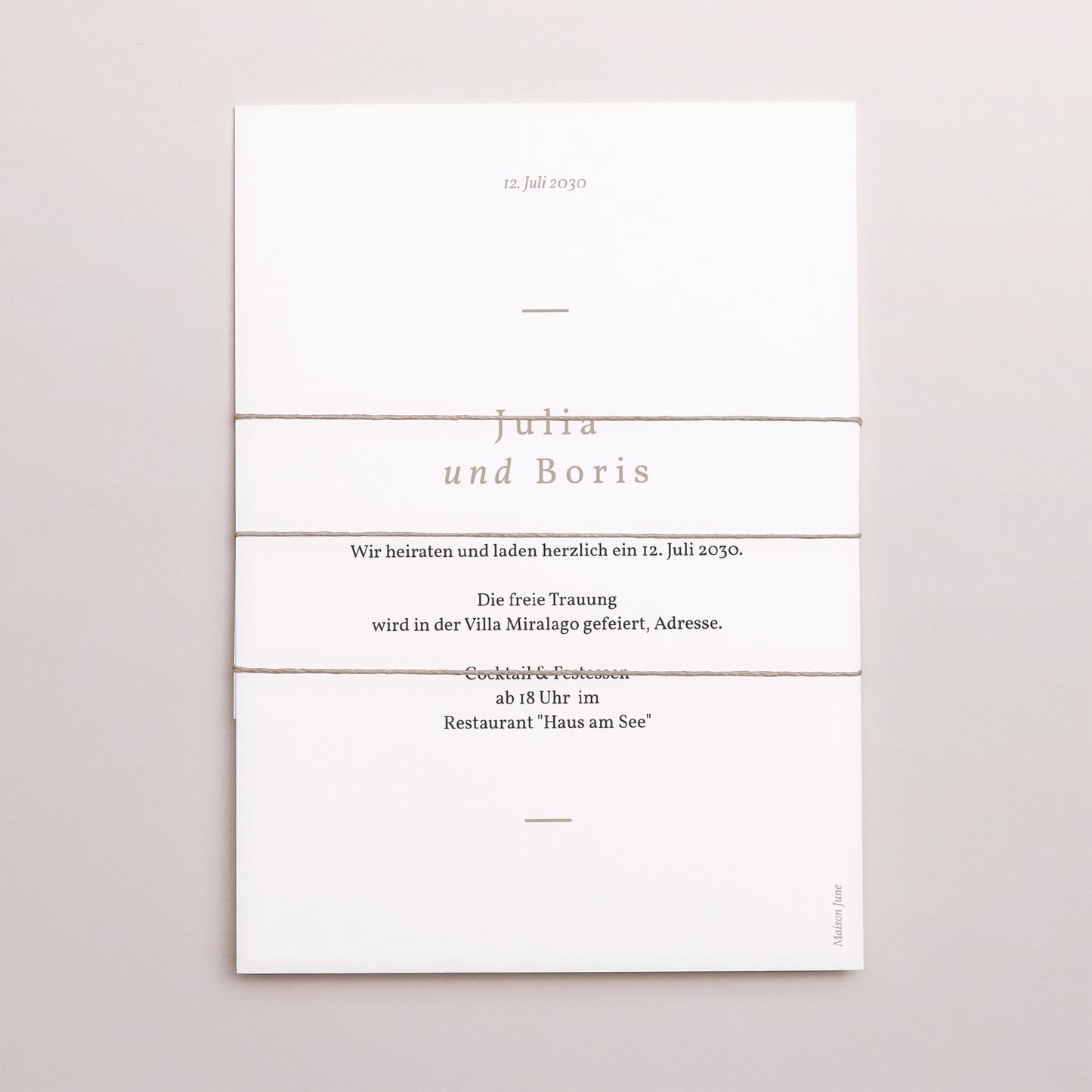 Hochzeitseinladung 3 Karten, Band Sommersonnenwende-Kranz foto N° 4