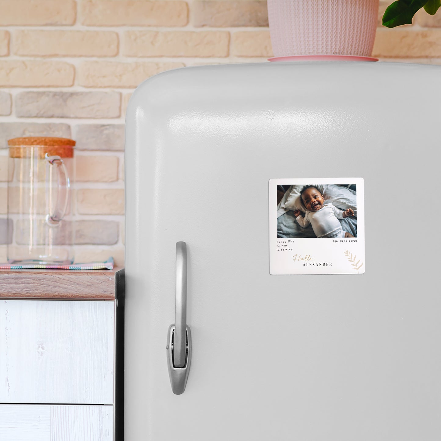 Geburtskarte Satz von 9, magnetisch. Hallo, Goldener Strang foto N° 4