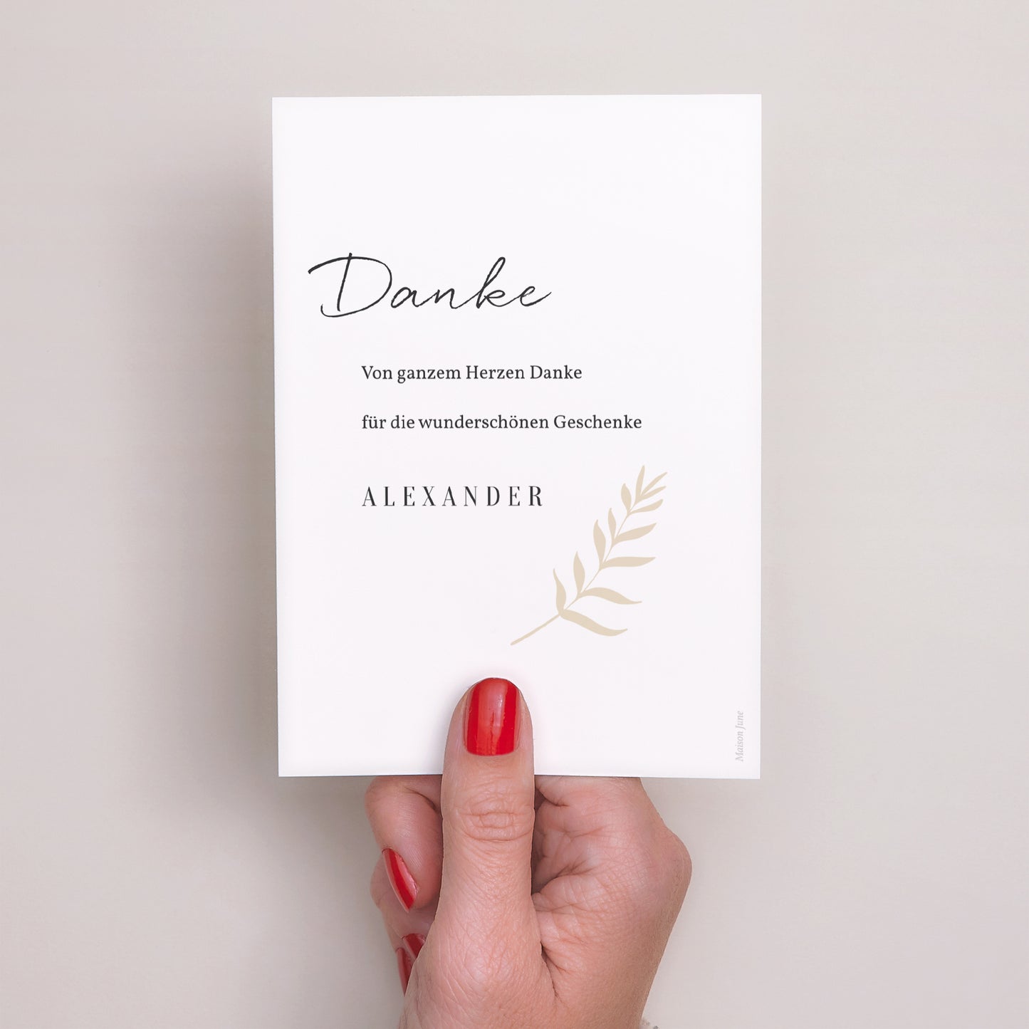 Dankeskarte Geburt Porträt Hallo, Goldener Strang foto N° 3