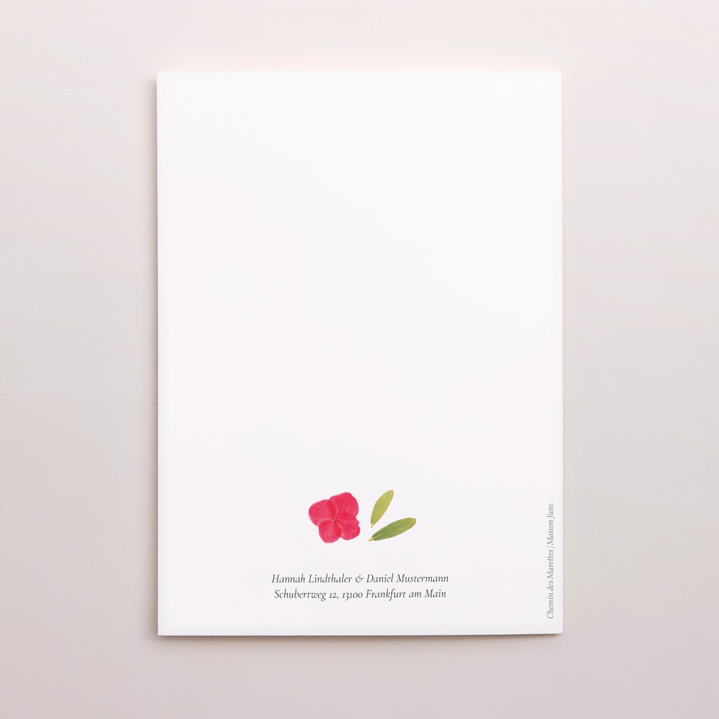 Hochzeitseinladung Doppelflügelporträt Herbarium-Blüten foto N° 3