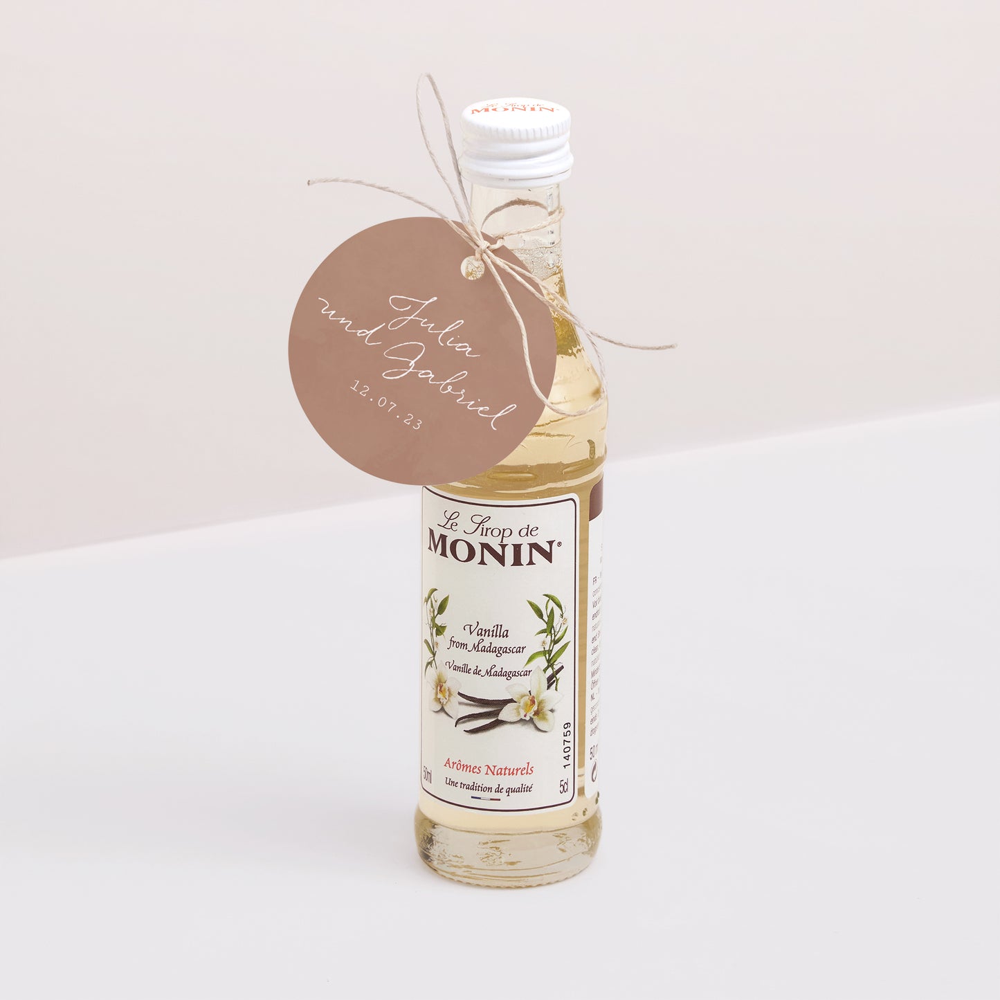 Vorgelochtes Etikett Hochzeit Runde Paar zum Zusammenstellen im Boho-Stil foto N° 3