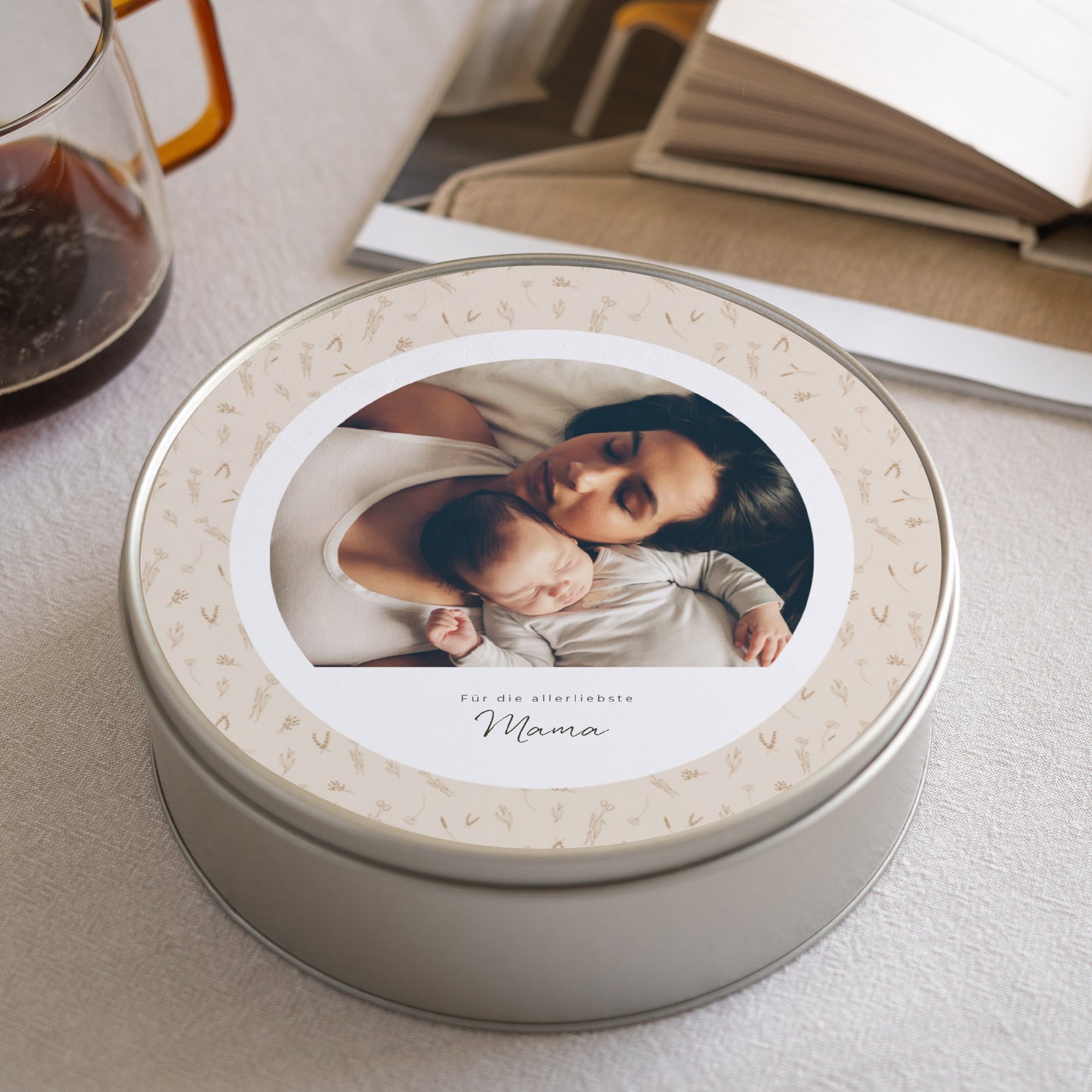 Metalldose Objekte Runde Kleines Herbarium für Mama foto N° 1