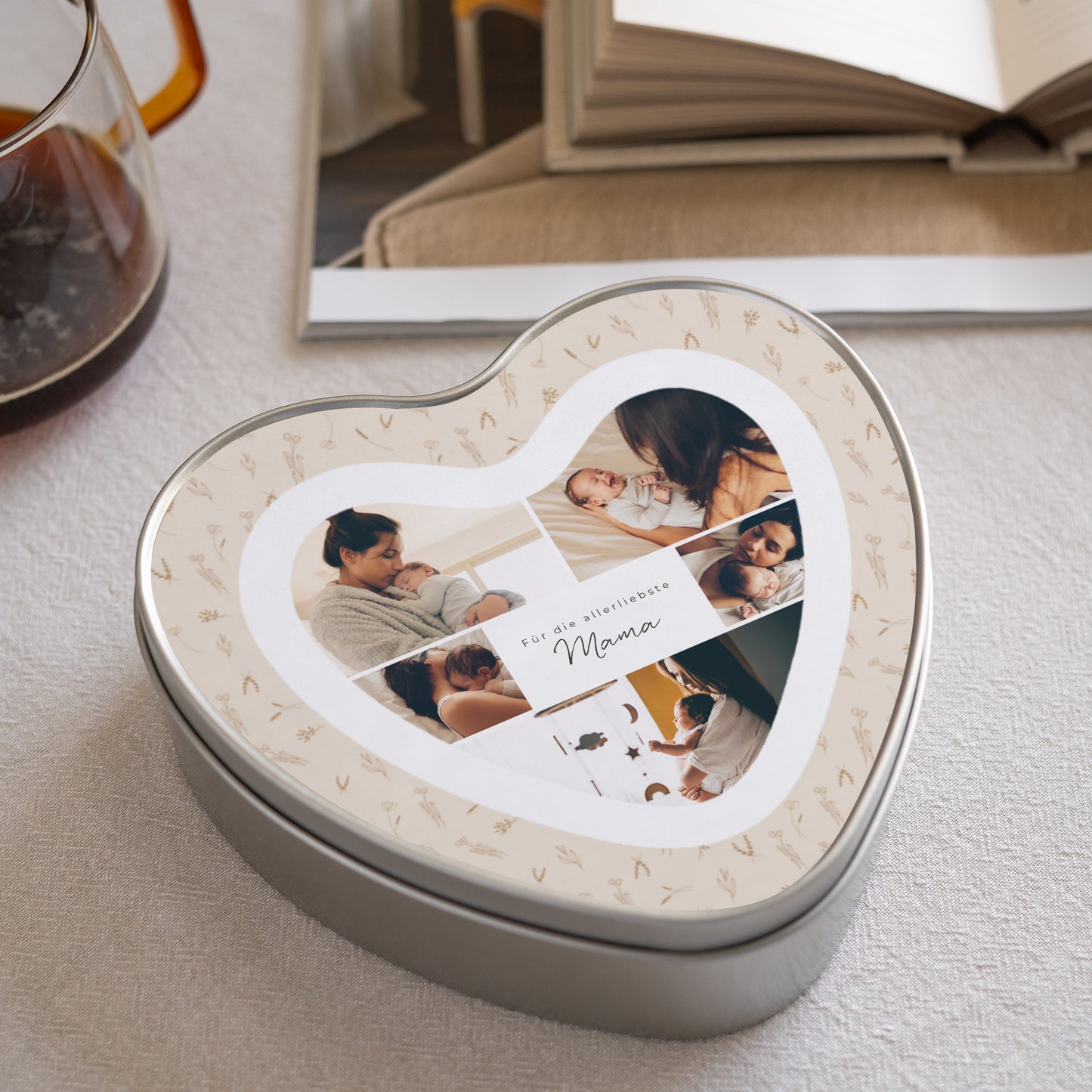 Metalldose Objekte Herz Kleines Herbarium für Mama foto N° 1