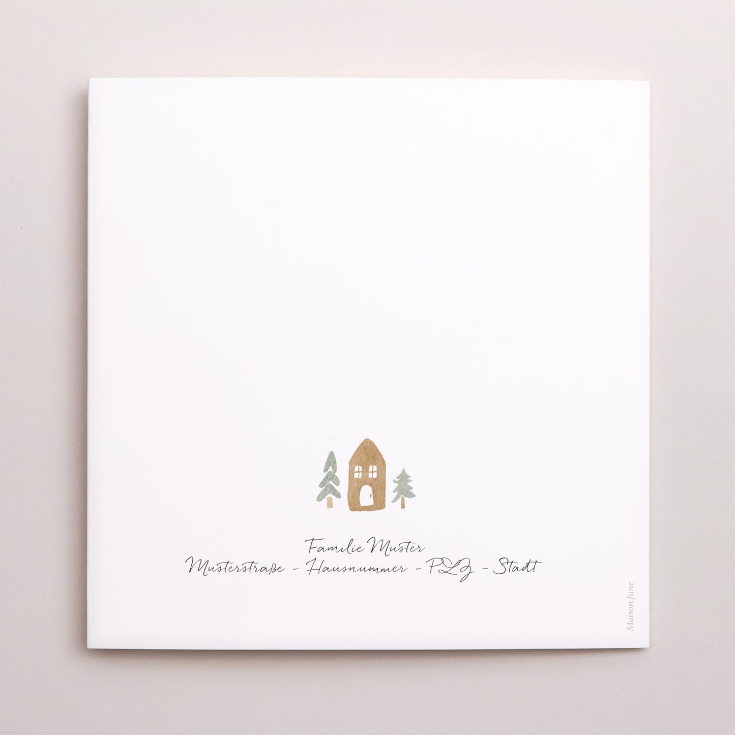 Weihnachtskarte Weihnachten Doppelflügiges Quadrat Winterhäuser II foto N° 3