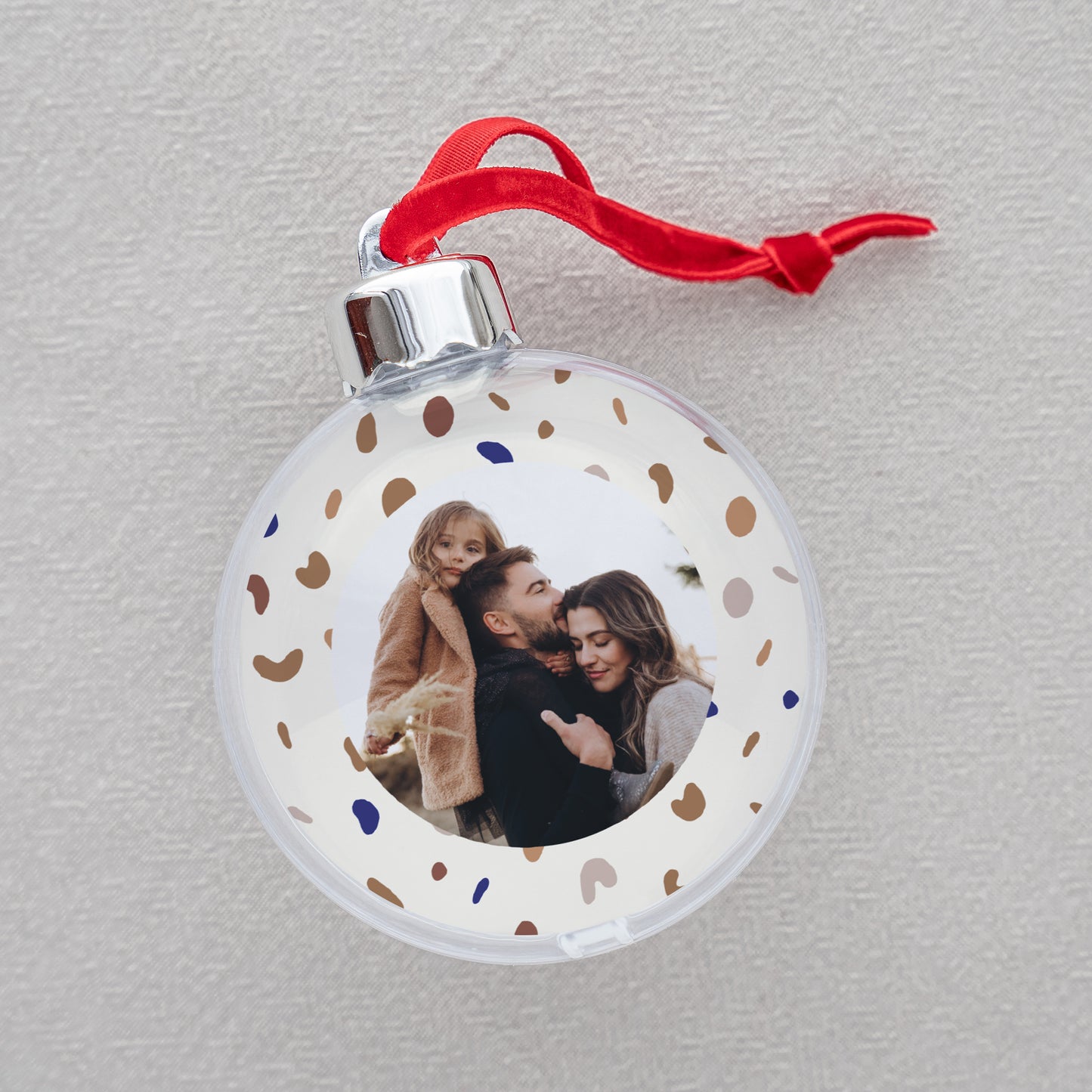 Weihnachtskugel Weihnachten Runde Zierkiesel & Goldrand foto N° 2