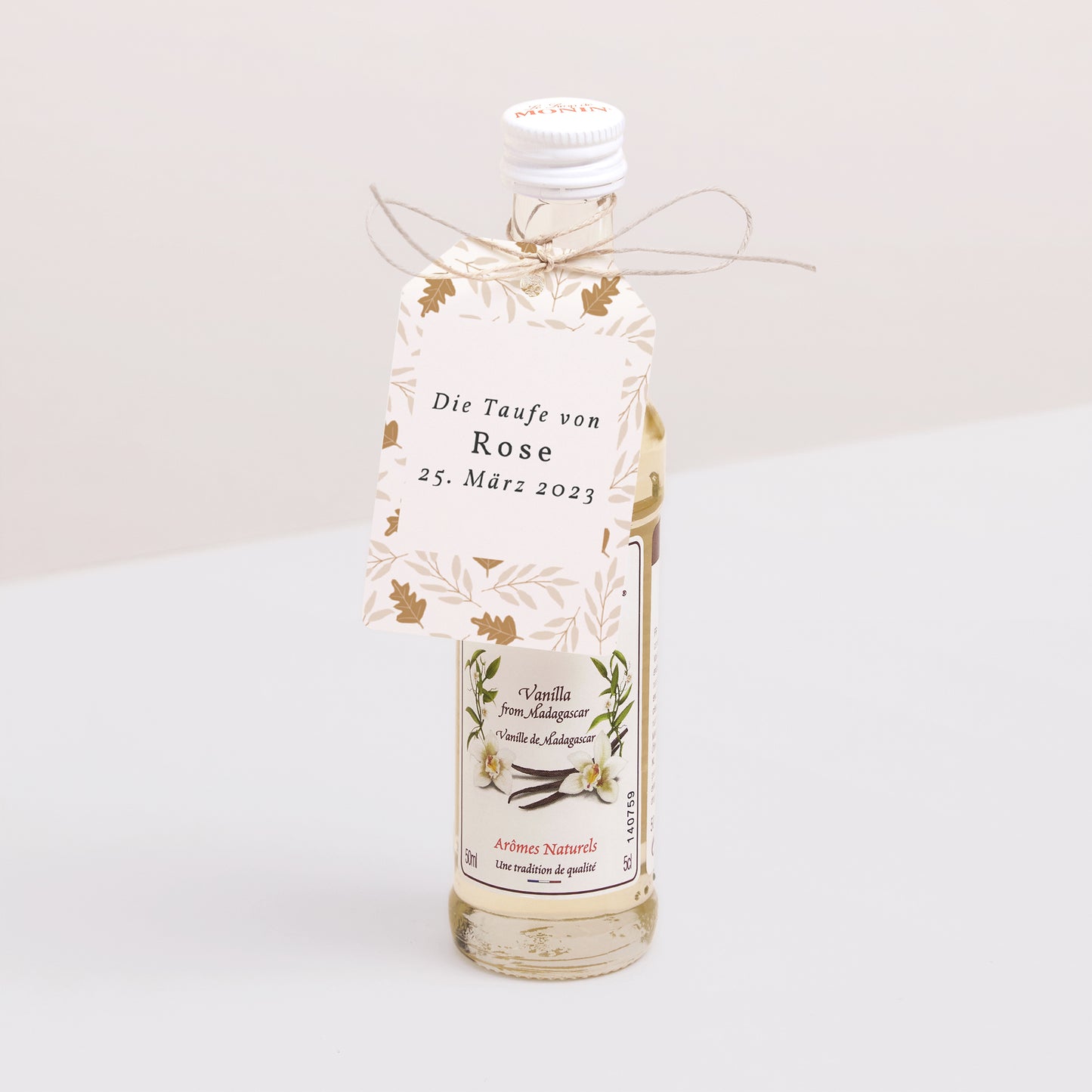 Vorgelochtes Etikett Taufe Fähnchen Herbstblätter, Mädchen foto N° 3