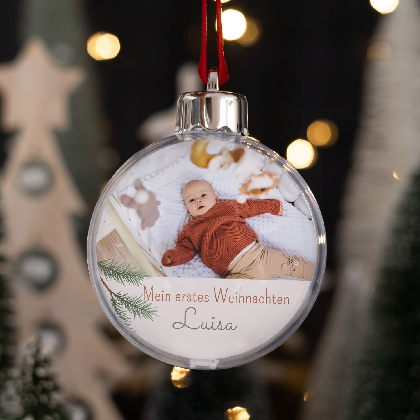 Weihnachtskugel Weihnachten Runde Weihnachtsbaumzweige foto N° 1