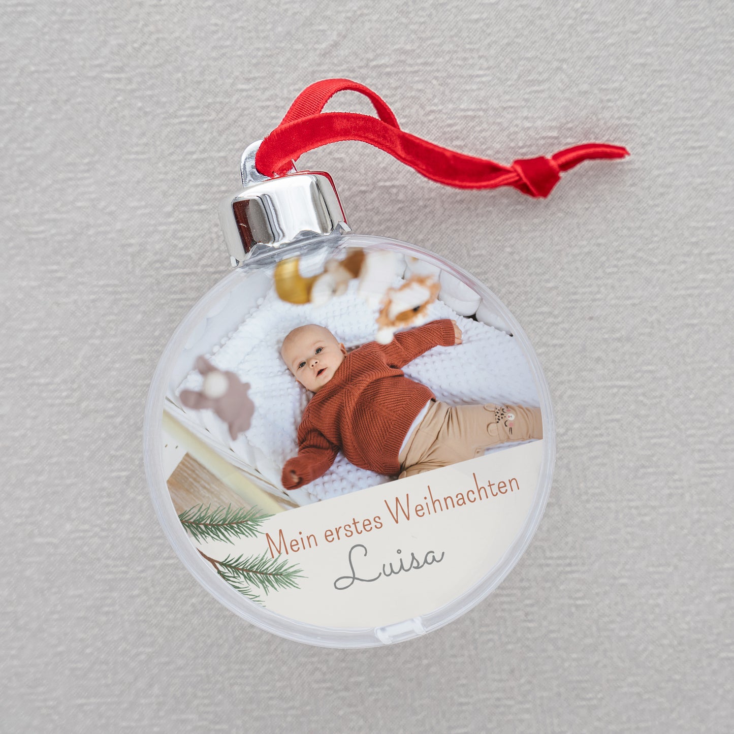 Weihnachtskugel Weihnachten Runde Weihnachtsbaumzweige foto N° 2