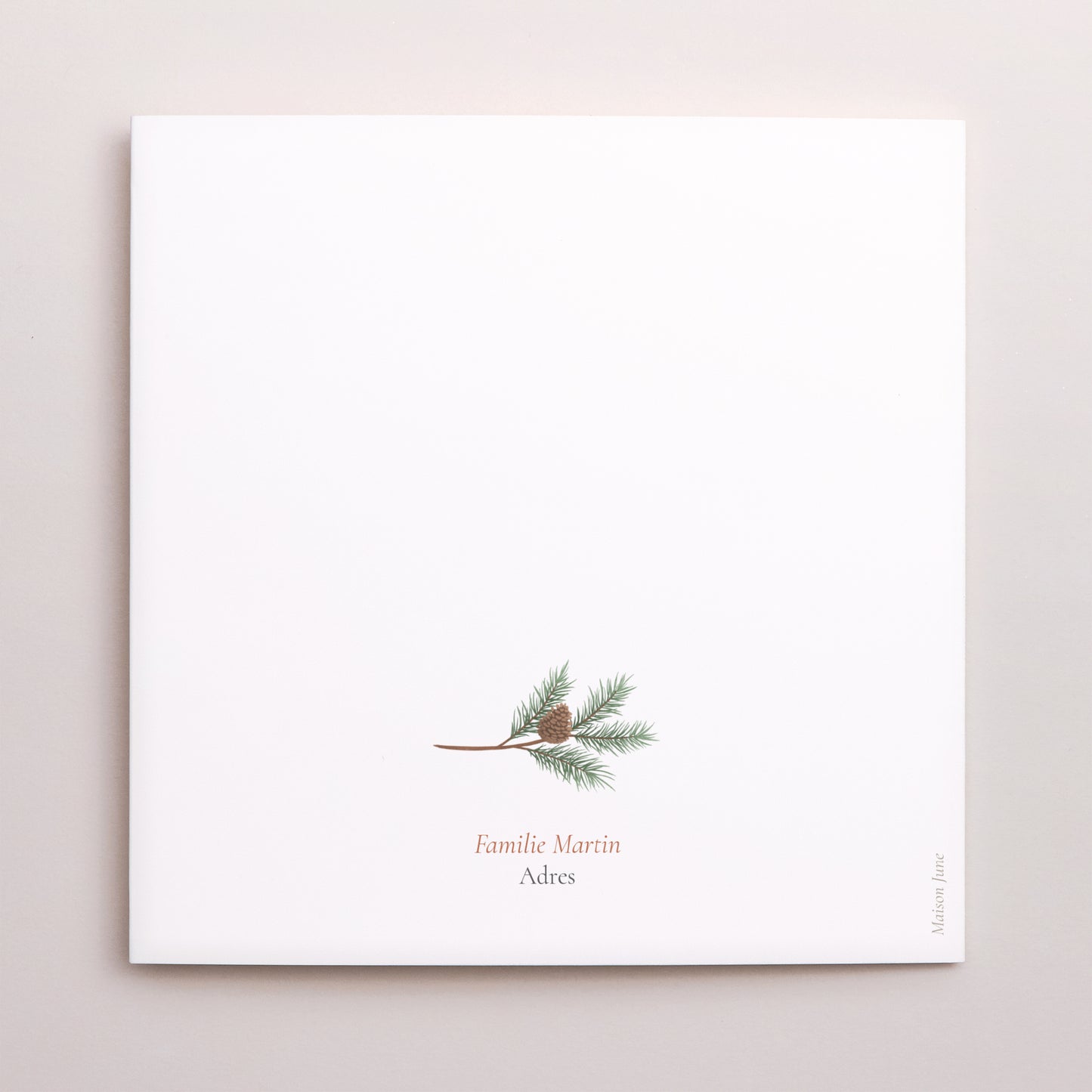 Weihnachtskarte Weihnachten Doppelflügiges Quadrat Weihnachtsbaumzweige foto N° 3