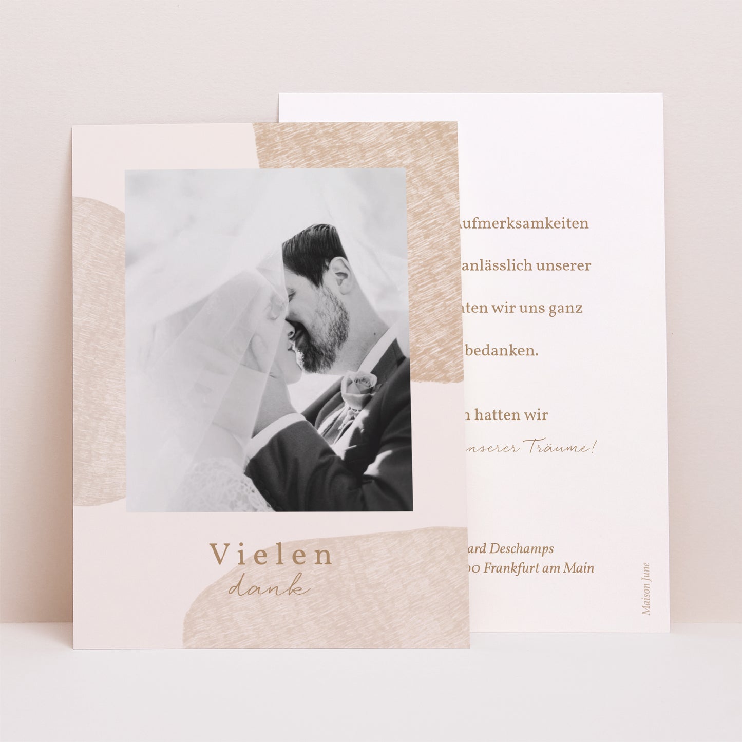 Dankeskarte Hochzeit Porträt Herz der Toskana foto N° 1