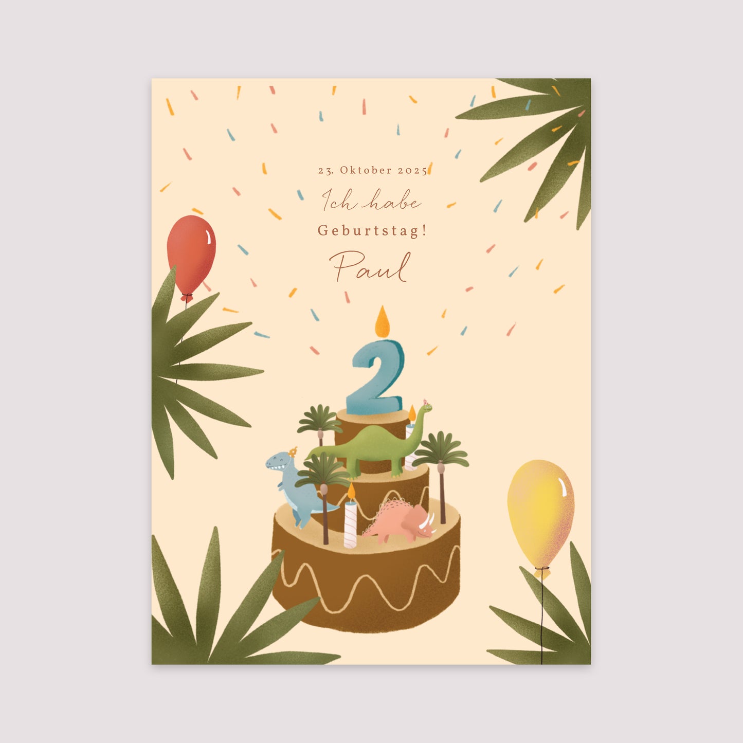 Poster Kindergeburtstag Porträt Kleiner Dinosaurier foto N° 2