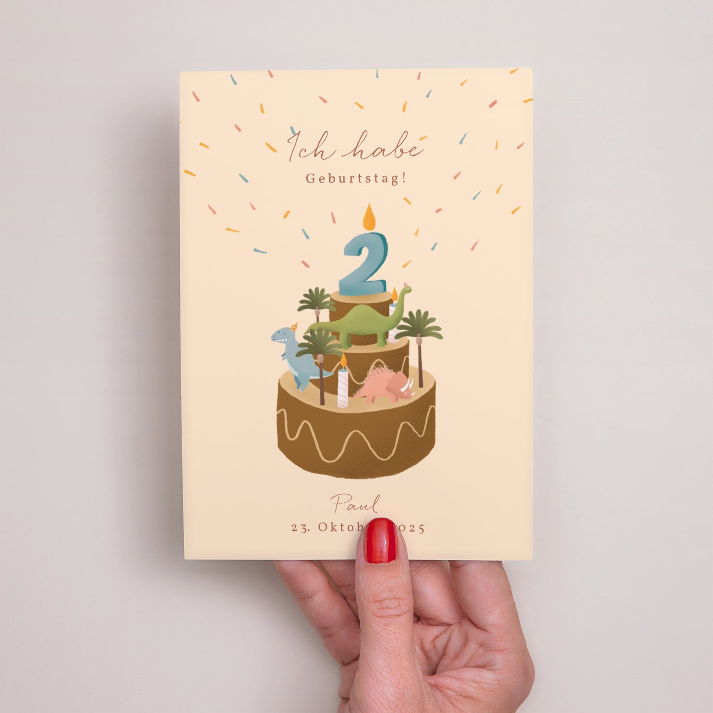 Beilegekarte Kindergeburtstag Kleiner Dinosaurier foto N° 2