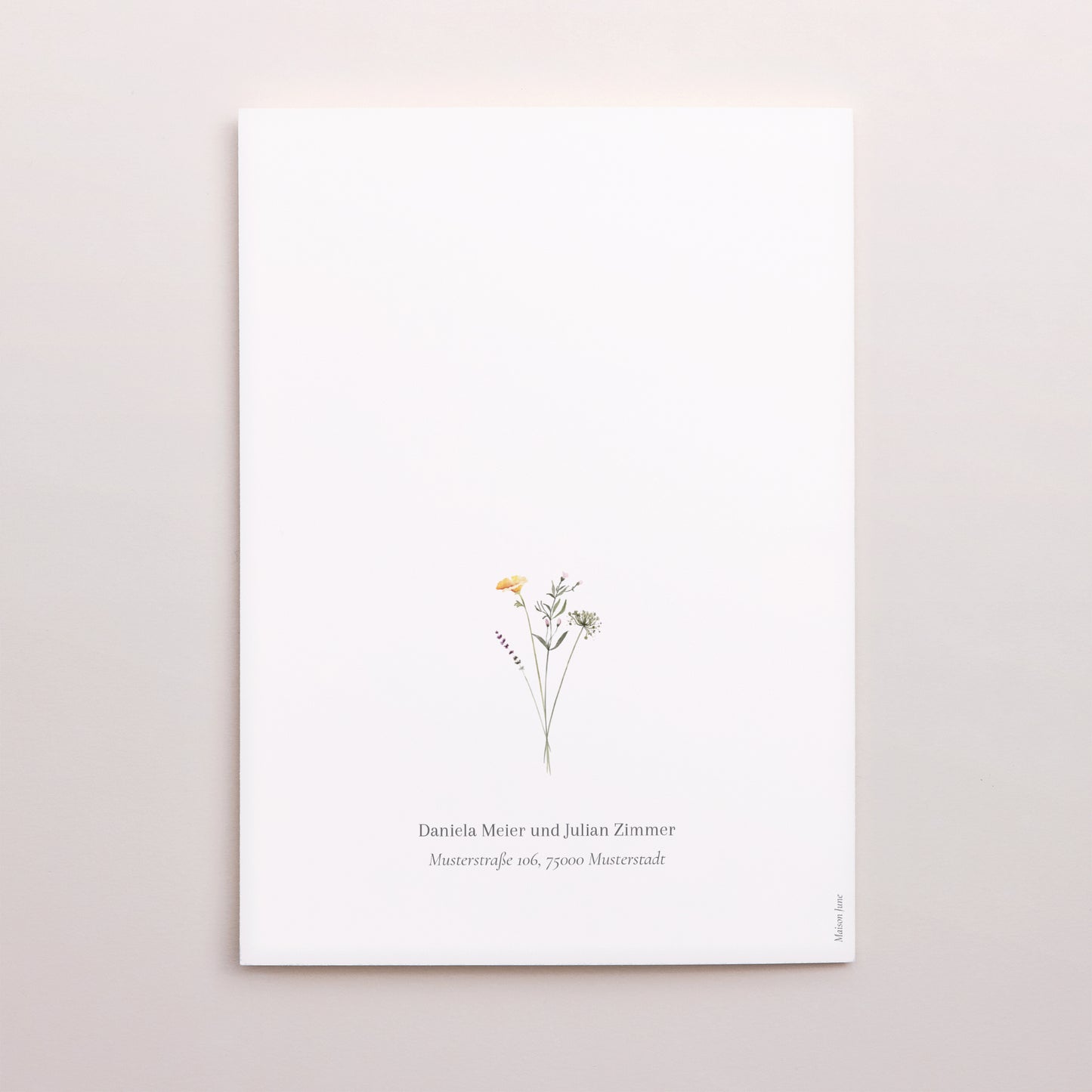 Hochzeitseinladung Doppelflügelporträt Krone kleine Blumen foto N° 3