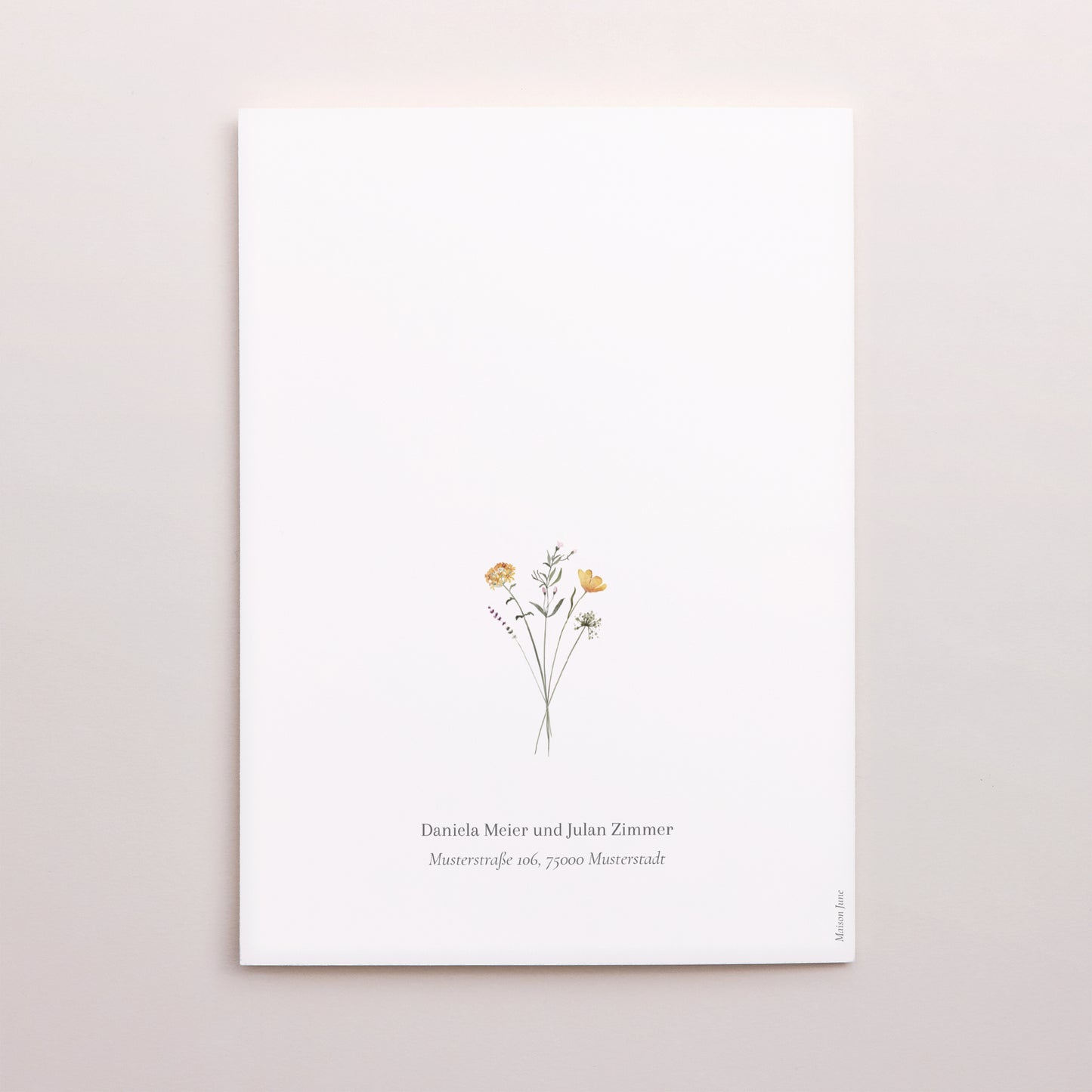 Dankeskarte Hochzeit Doppelflügelporträt Krone kleine Blumen foto N° 3