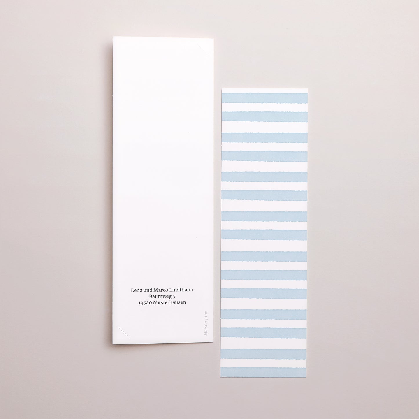 Geburtskarte Fotoautomaten Lesezeichen Himmelblaue Streifen foto N° 3