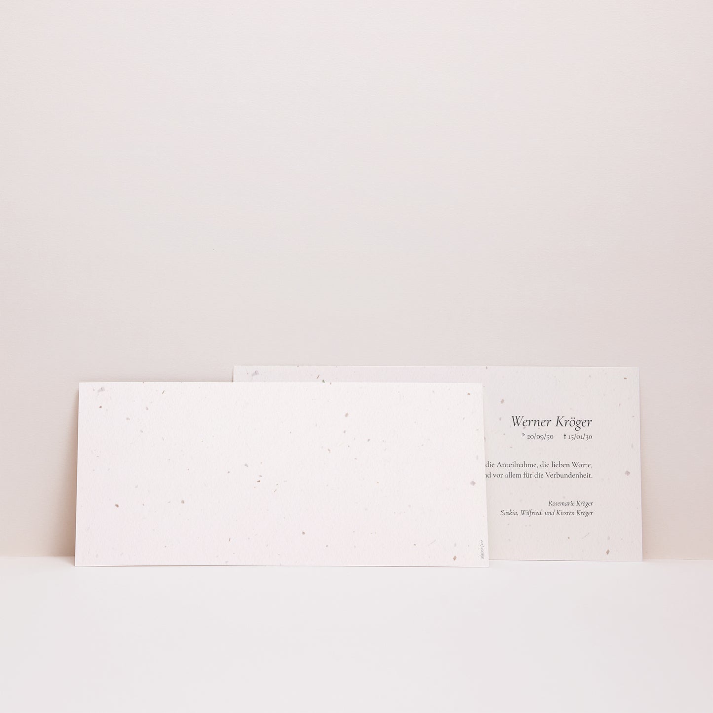 Dankeskarte Trauer Panoramische Landschaft Olivier Aquarell foto N° 3