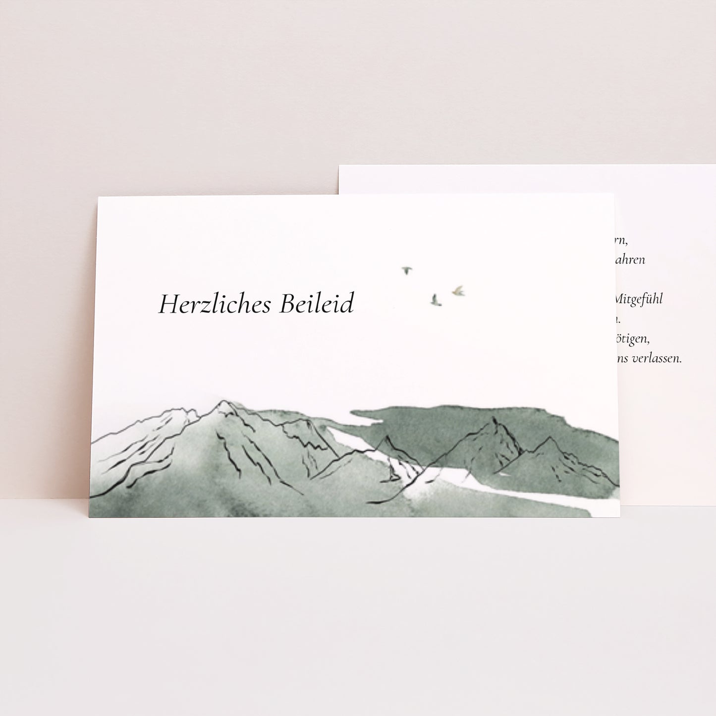 Kondolenzkarte Trauer Landschaft Berge Aquarell foto N° 1