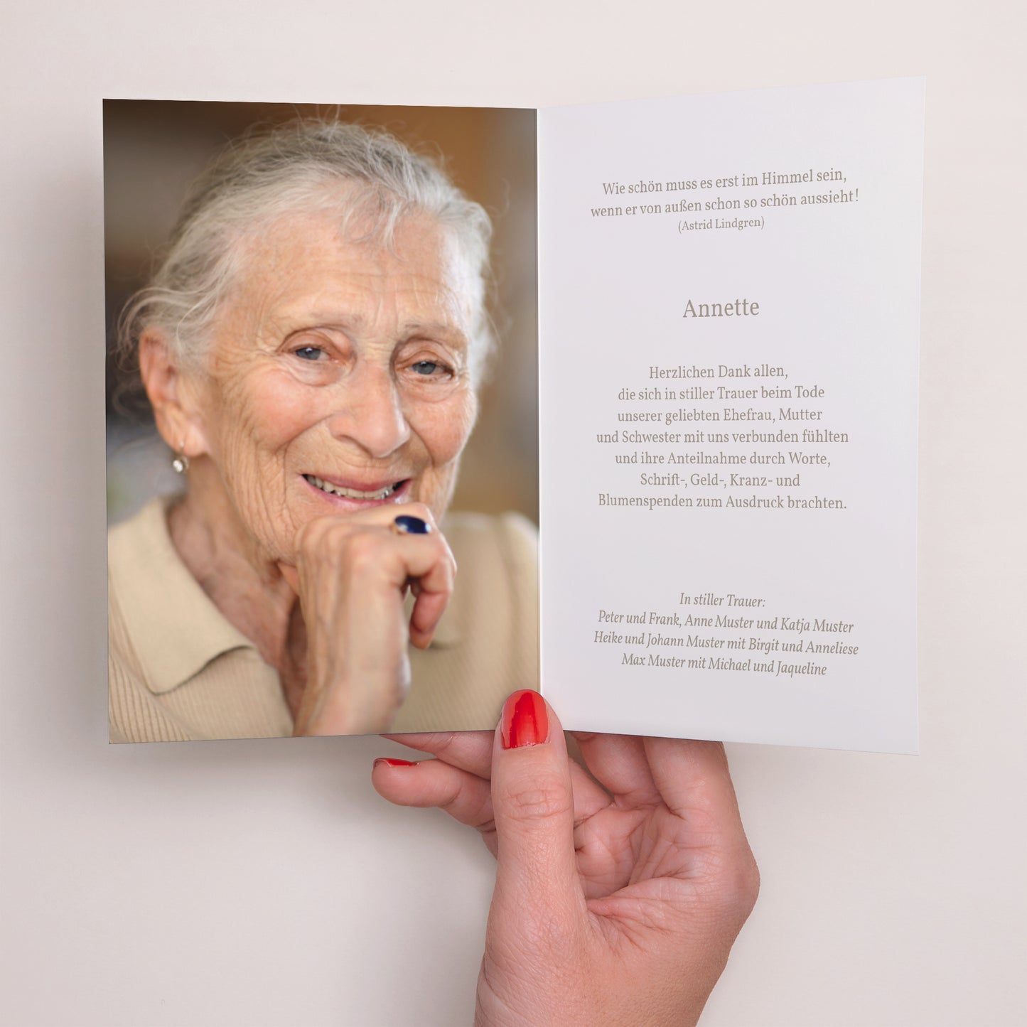 Dankeskarte Trauer Doppelter Porträtflügel Margerites of Hope foto N° 2