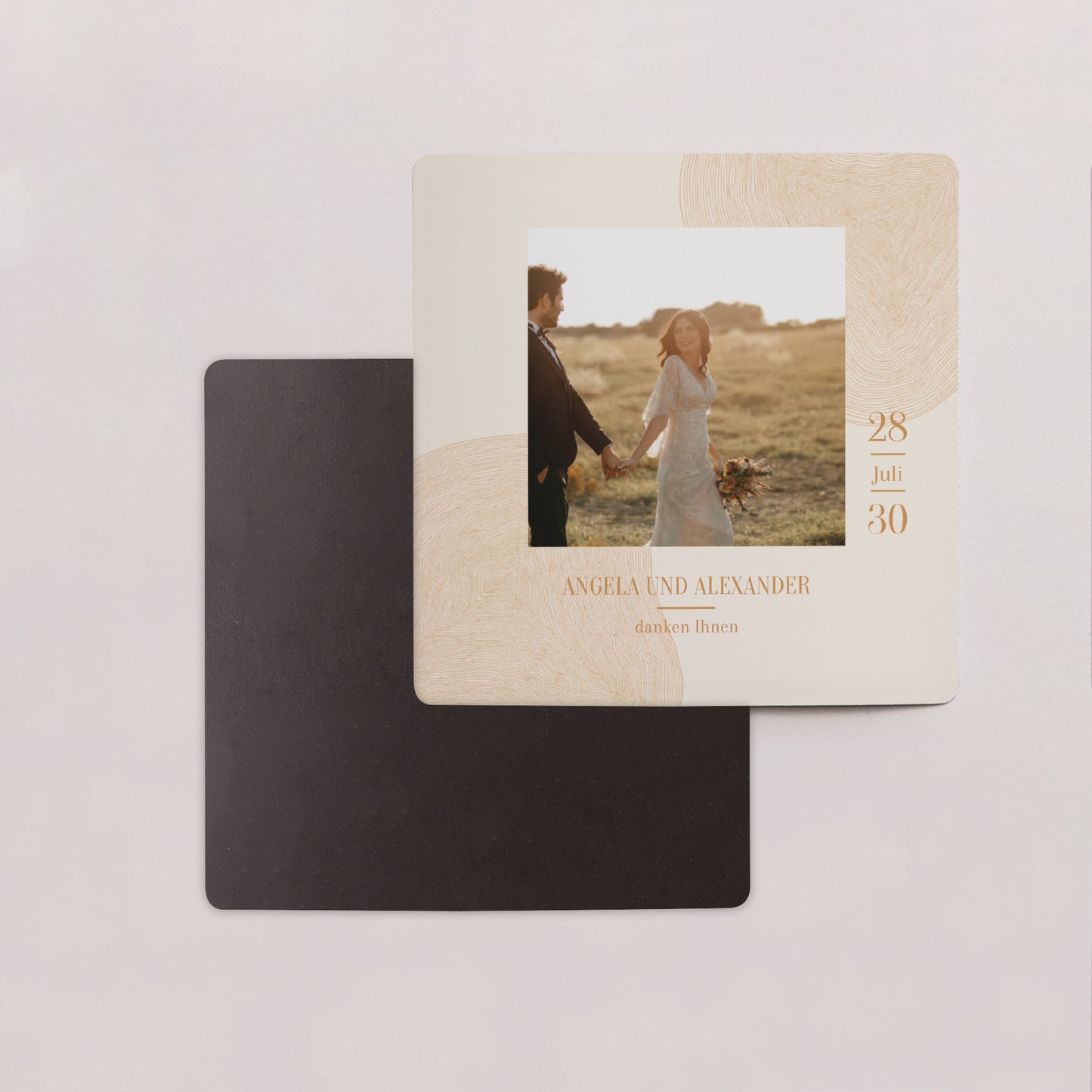 Dankeskarte Hochzeit Satz von 9, magnetisch. Land des Ockers foto N° 2