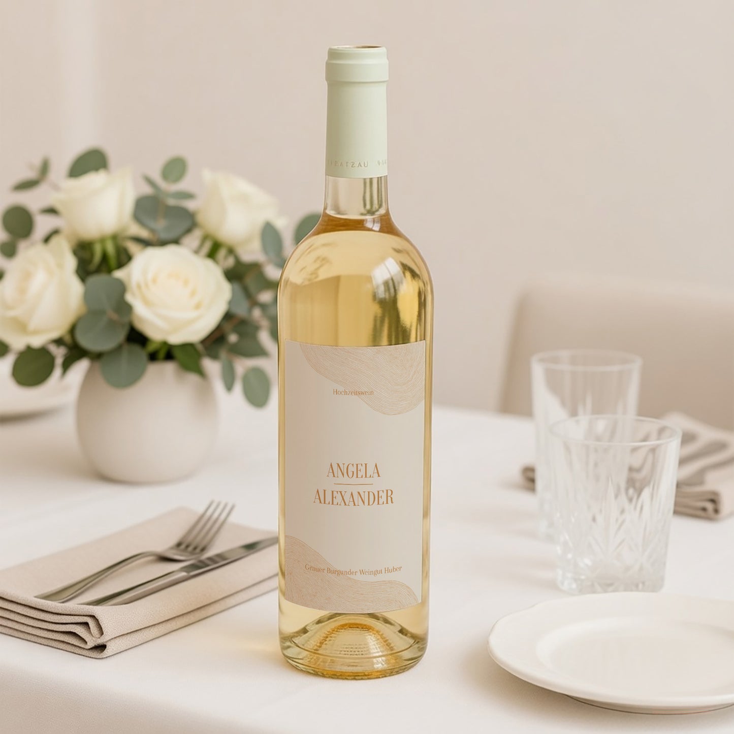 Flaschenetikett Hochzeit Porträt Land des Ockers foto N° 2