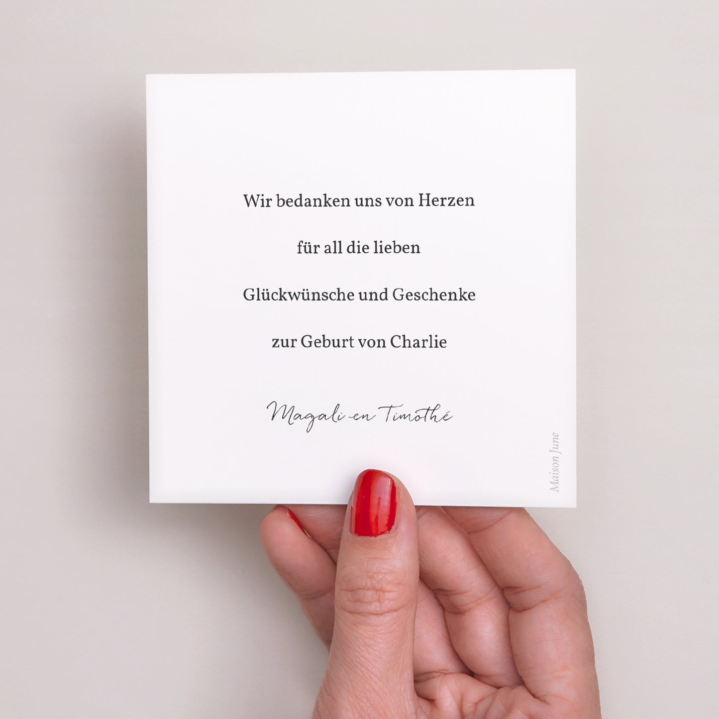 Dankeskarte Geburt Quadrat Compostela foto N° 3