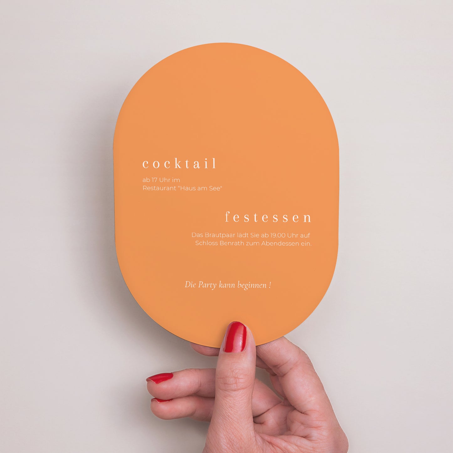 Einladungskarte Hochzeit oval Zitrusfrucht-Farben foto N° 3