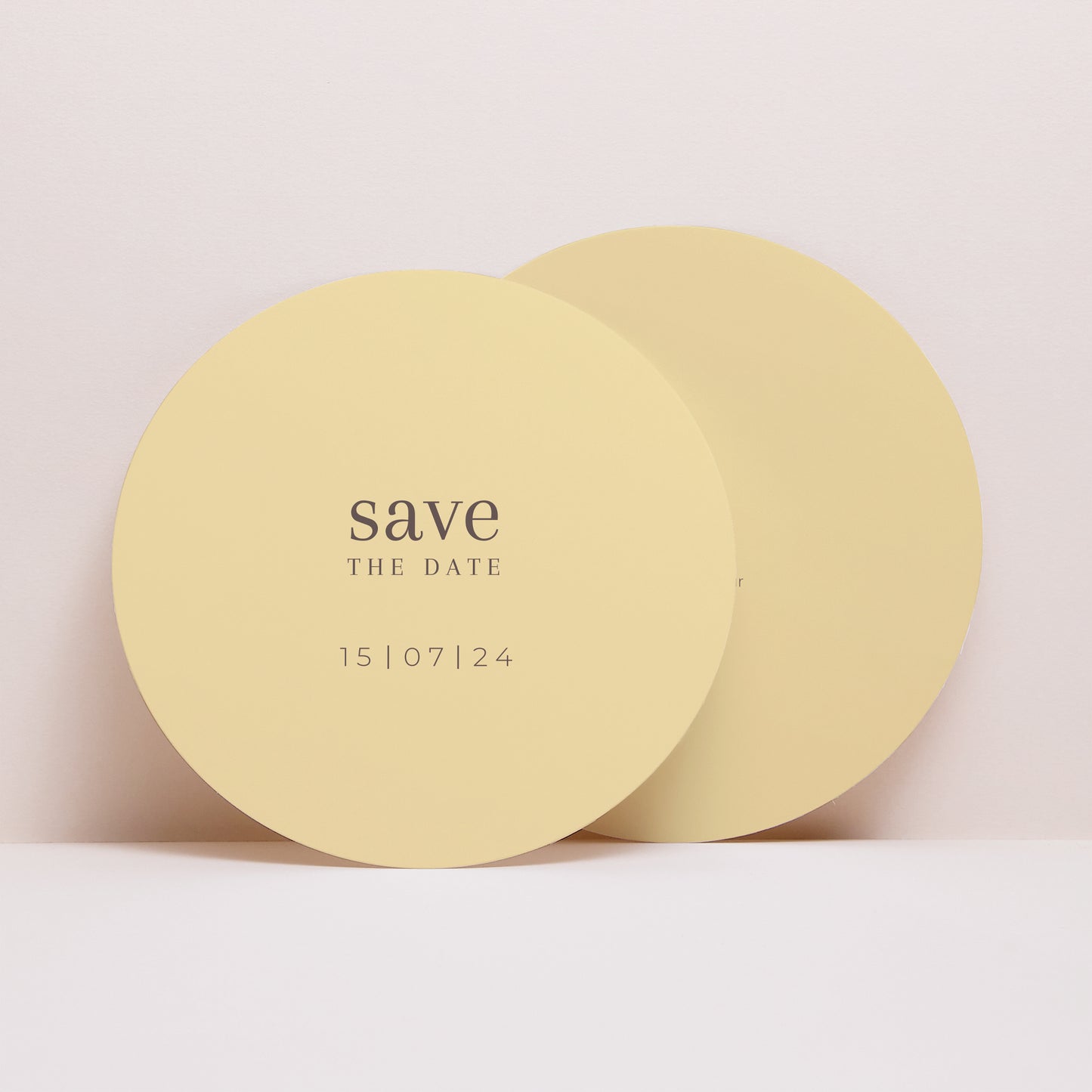 Save the date Karte Hochzeit Rund Zitrusfrucht-Farben foto N° 1