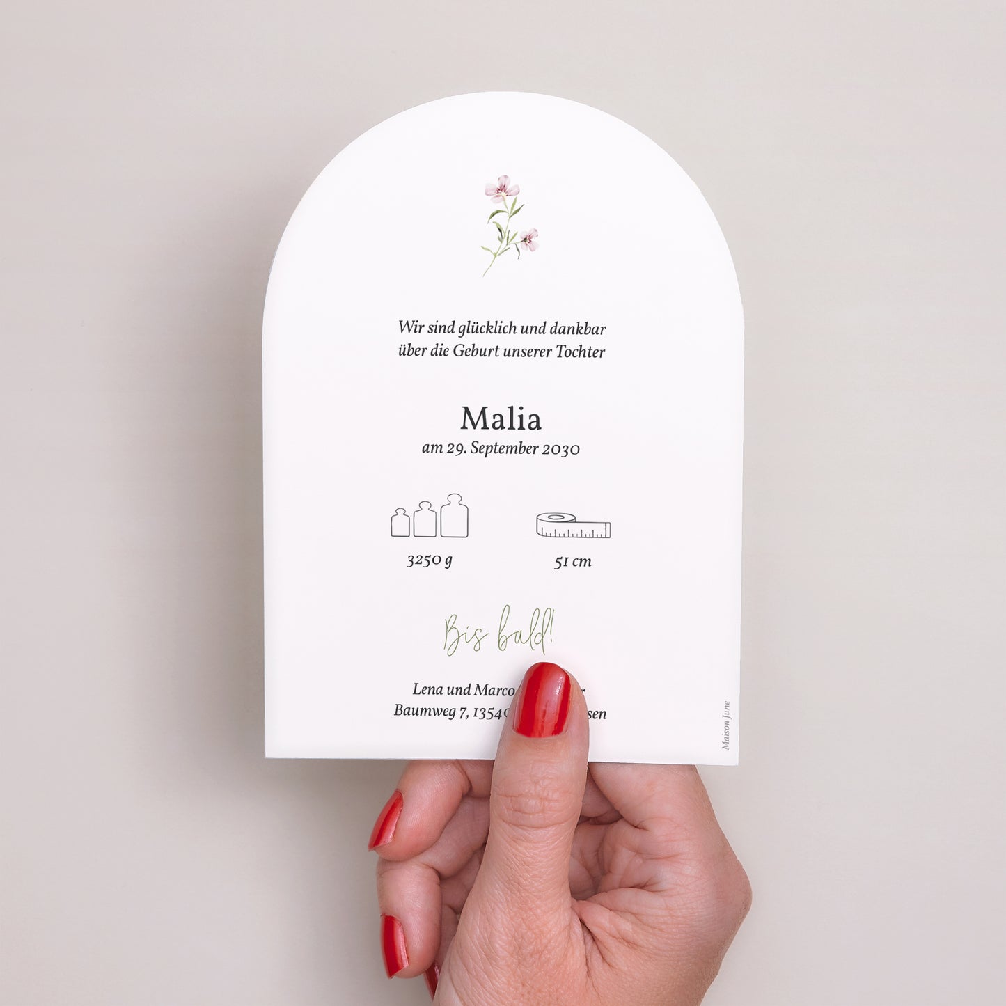 Geburtskarte Kleine Arche Blumenkinder foto N° 3