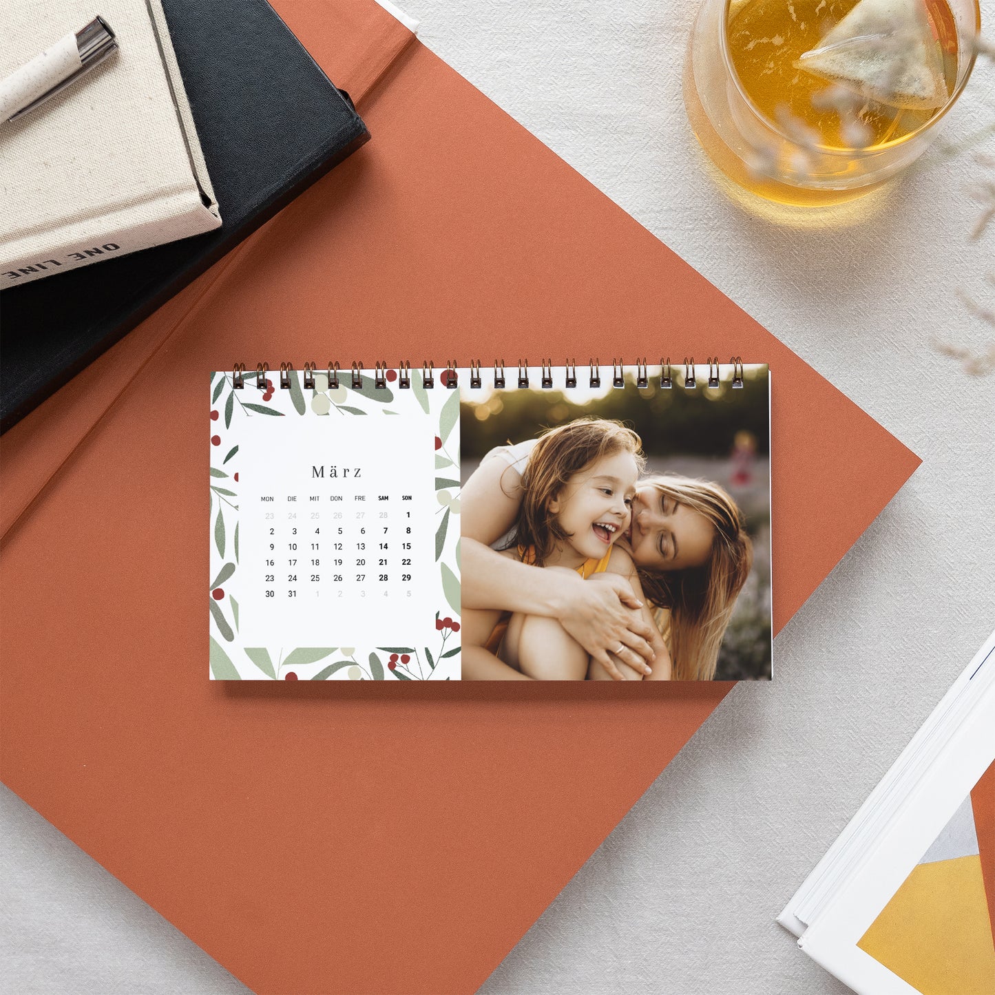 Kalender Weihnachten Büro, Landschaft Weihnachtsmotiv, Grüntöne foto N° 3