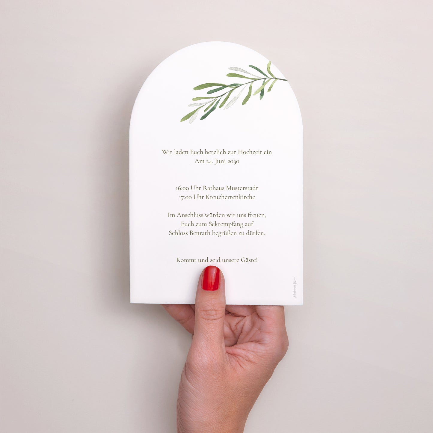 Hochzeitseinladung Arche Pflanzlich, Goldene Splitter foto N° 3