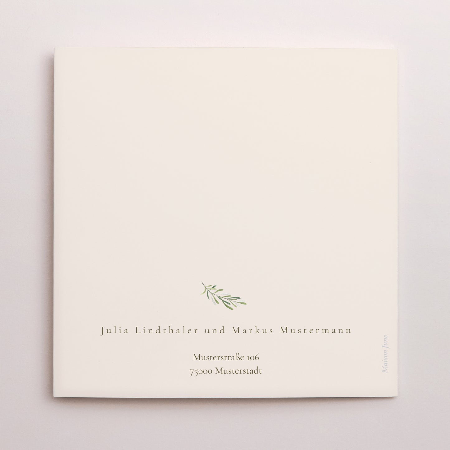 Hochzeitseinladung Doppelflügiges Quadrat Pflanzlich, Goldene Splitter foto N° 3