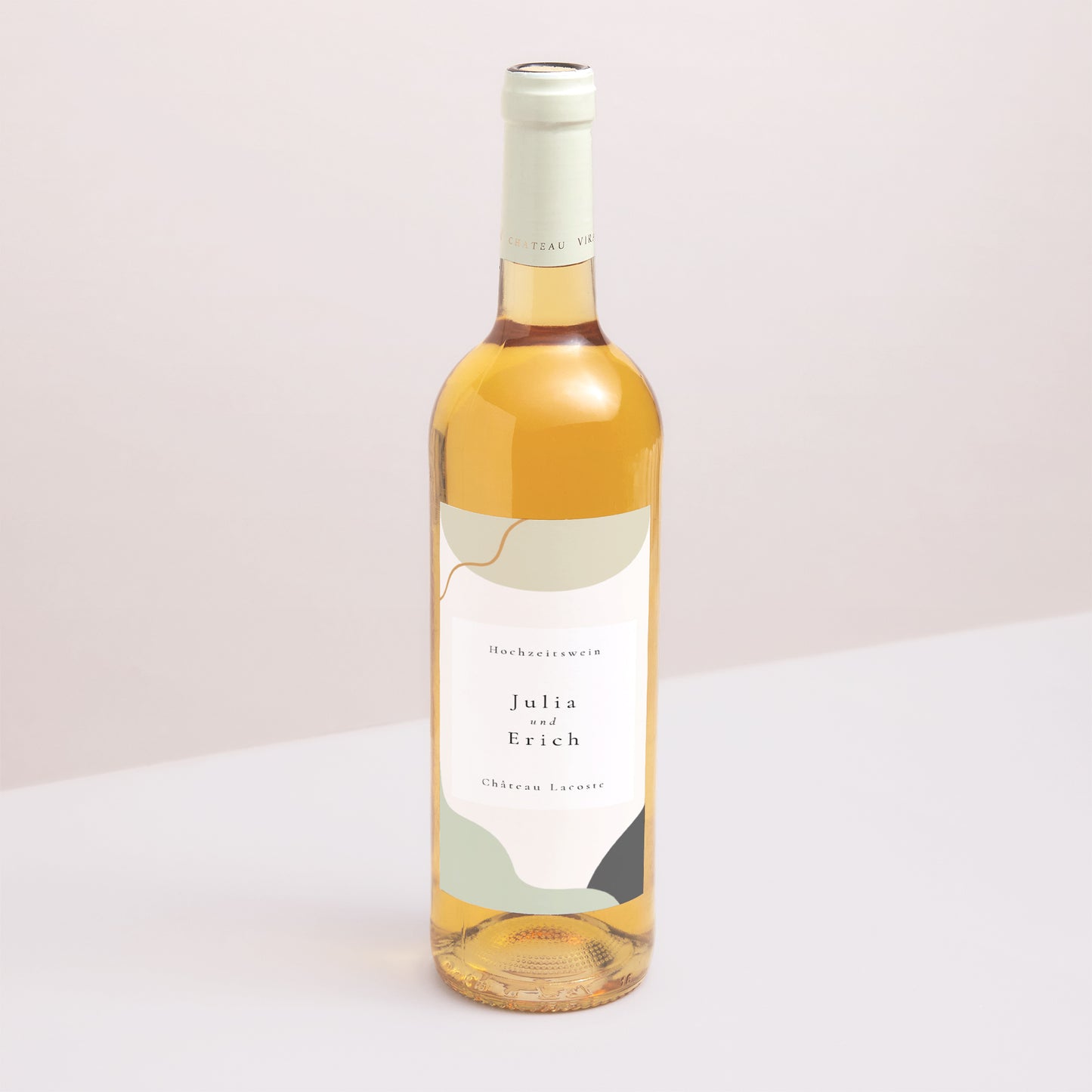 Flaschenetikett Hochzeit Porträt Moderne Wellen foto N° 1