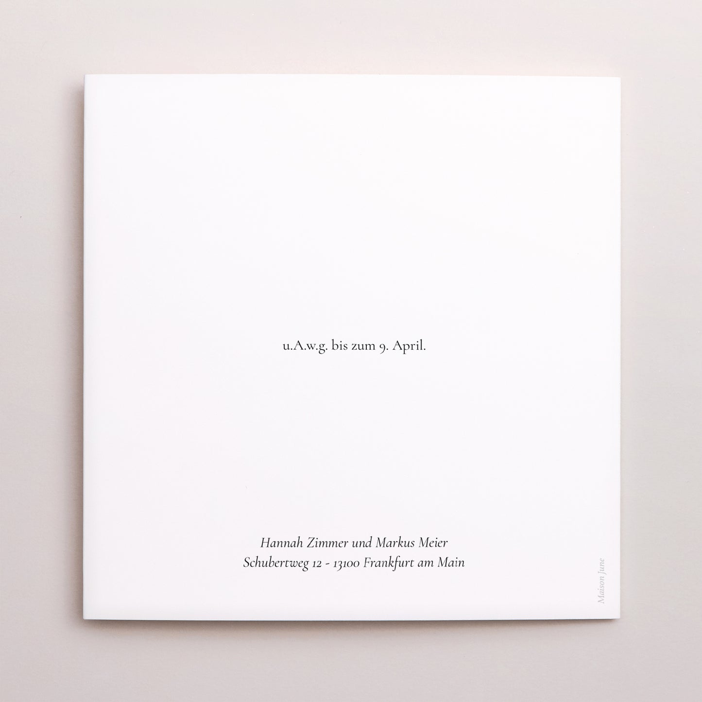 Hochzeitseinladung Doppelflügiges Quadrat Wellen der Liebe foto N° 3