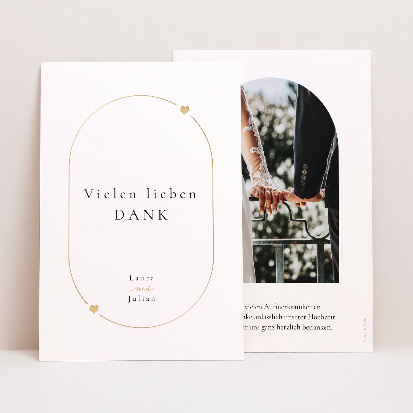 Dankeskarte Hochzeit PortraitPorträt Unendliche Liebe foto N° 1