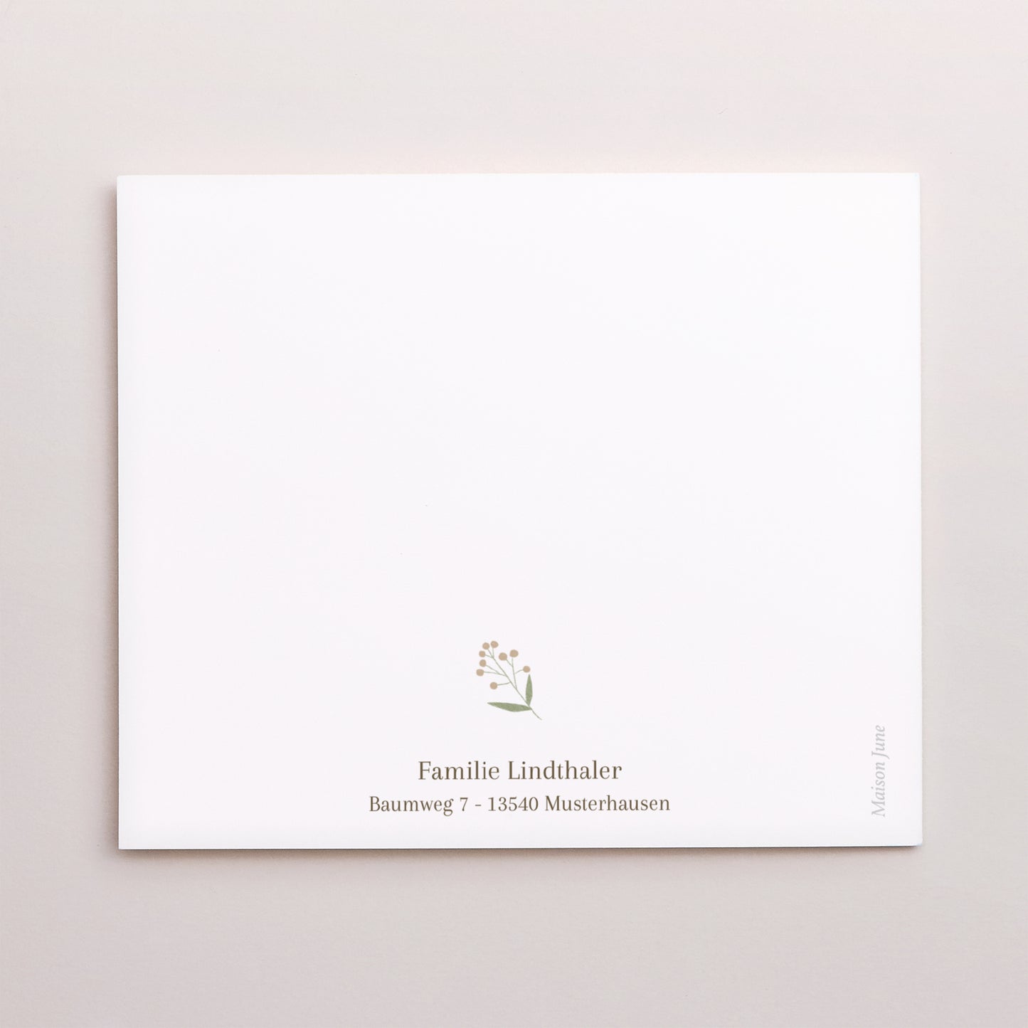 Dankeskarte Geburt Asymmetrische Zweiflügeltür Igel, Beerenmuster foto N° 3