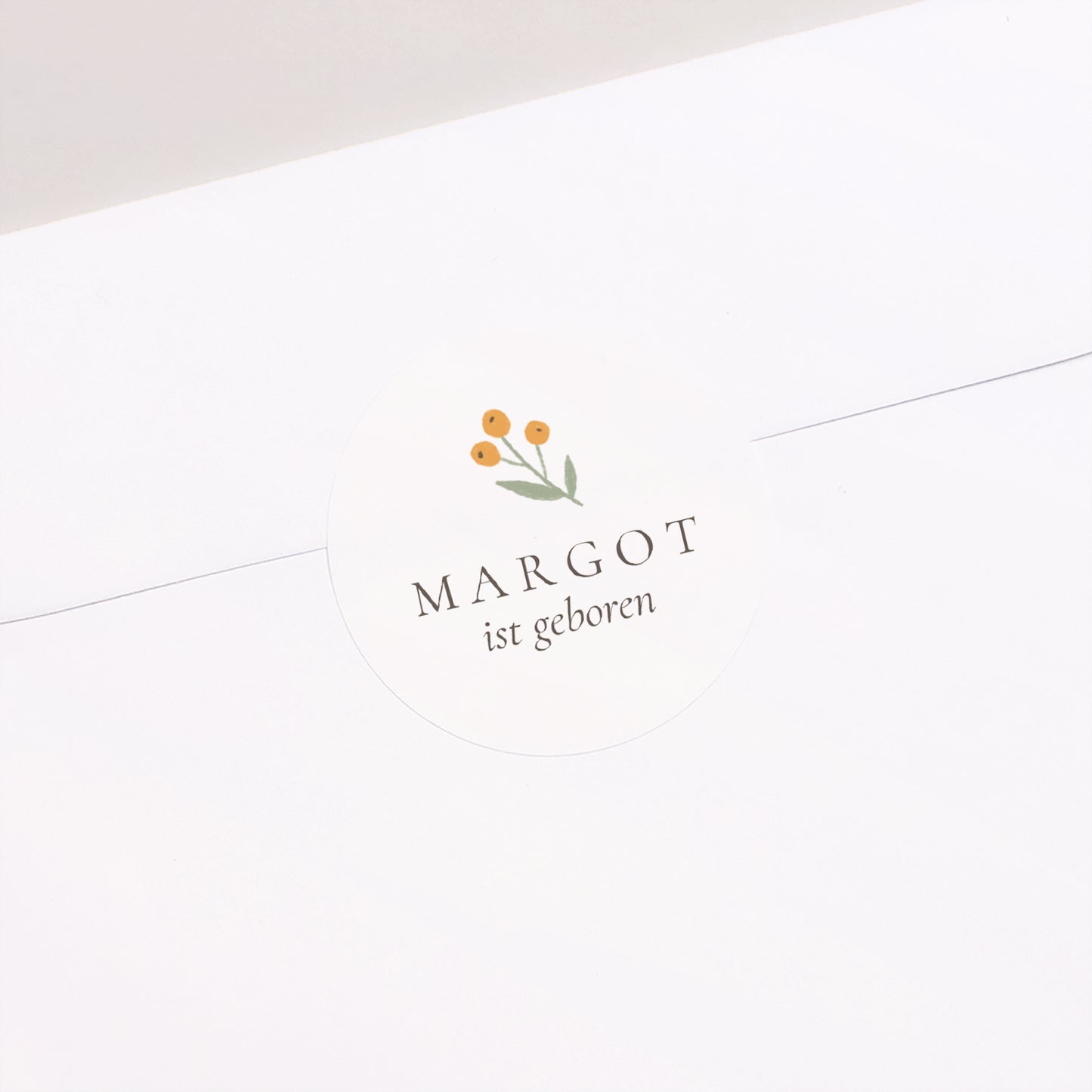 Sticker Geburt Rund blumenbody foto N° 1