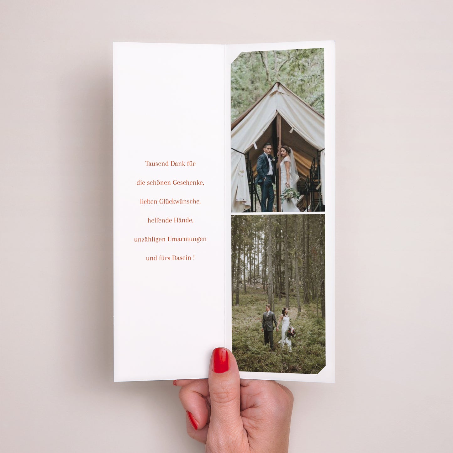 Dankeskarte Hochzeit Fotoautomaten Lesezeichen Elegante Typografie foto N° 2