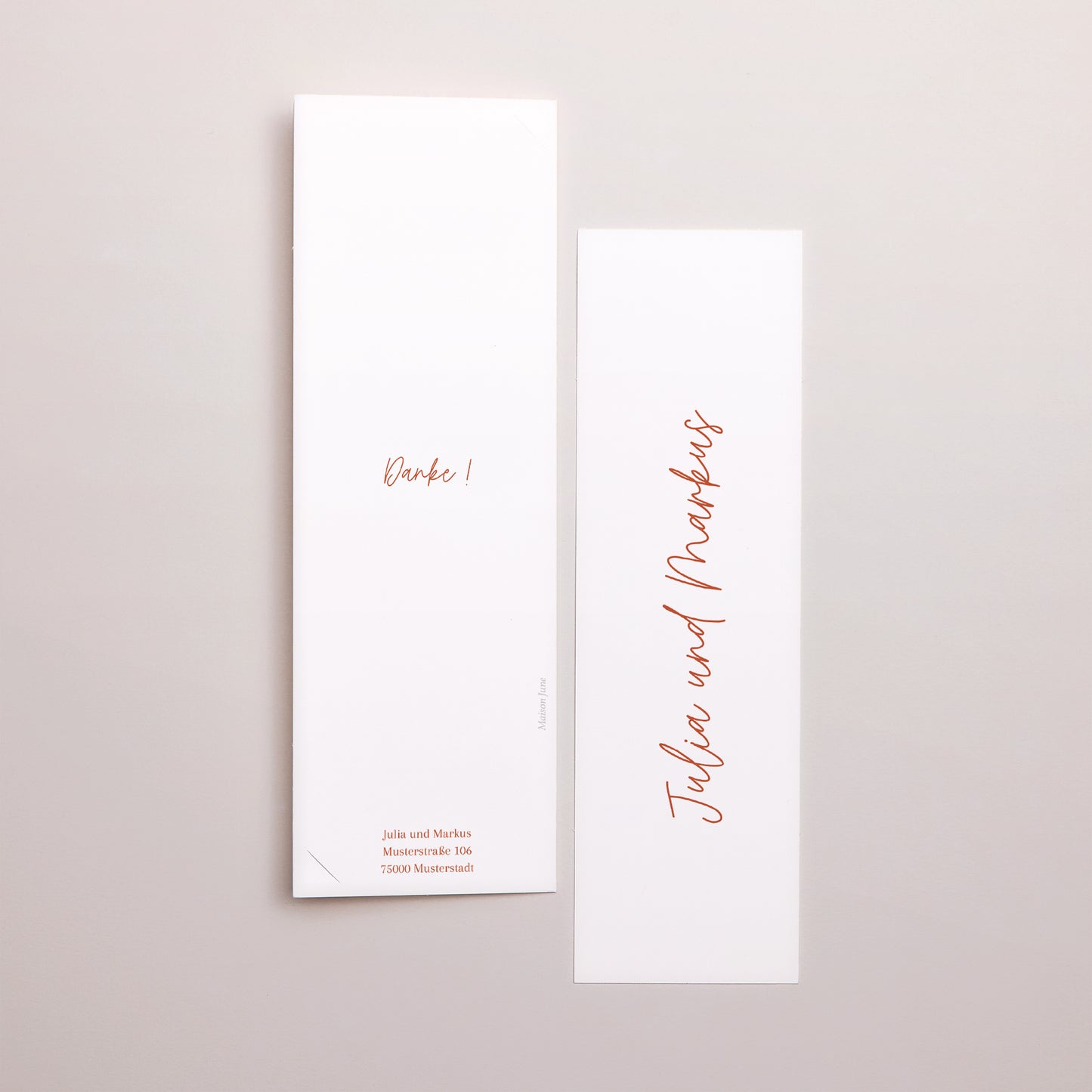 Dankeskarte Hochzeit Fotoautomaten Lesezeichen Elegante Typografie foto N° 3